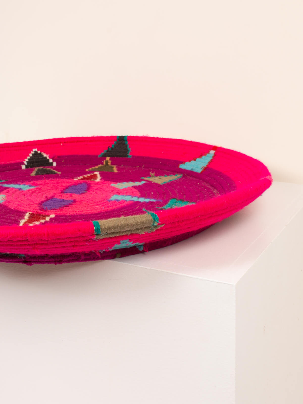 Handmade Moroccan Wool Plate No.126 - Authentic Berber Home Decor for Dining & Wall Display | Perfect for Boho Chic Interiors, Wedding Gifts & Ethnic Table Settings