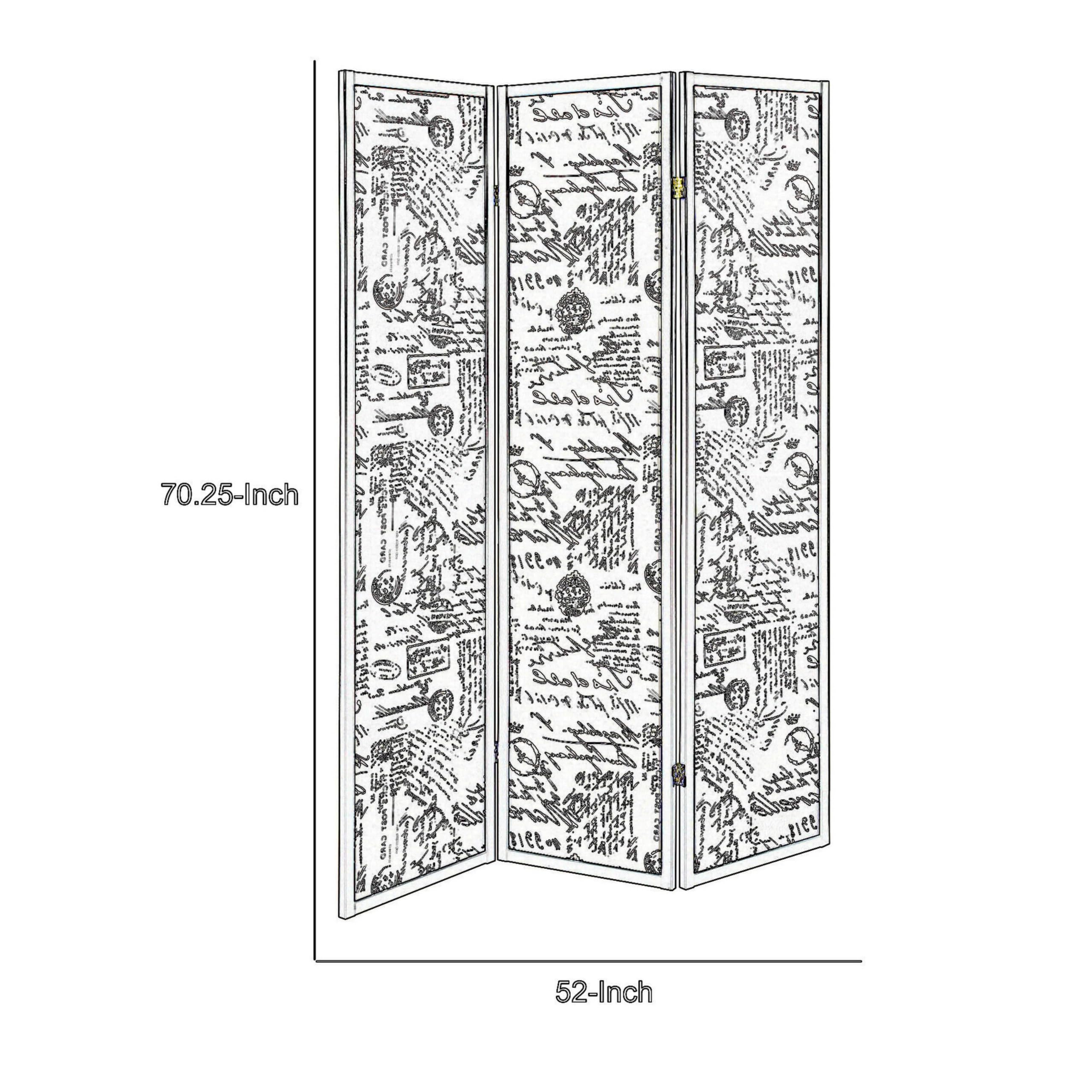 Stylish Brown and White Room Divider by Benzara - Perfect for Home Office, Living Room & Bedroom Privacy
