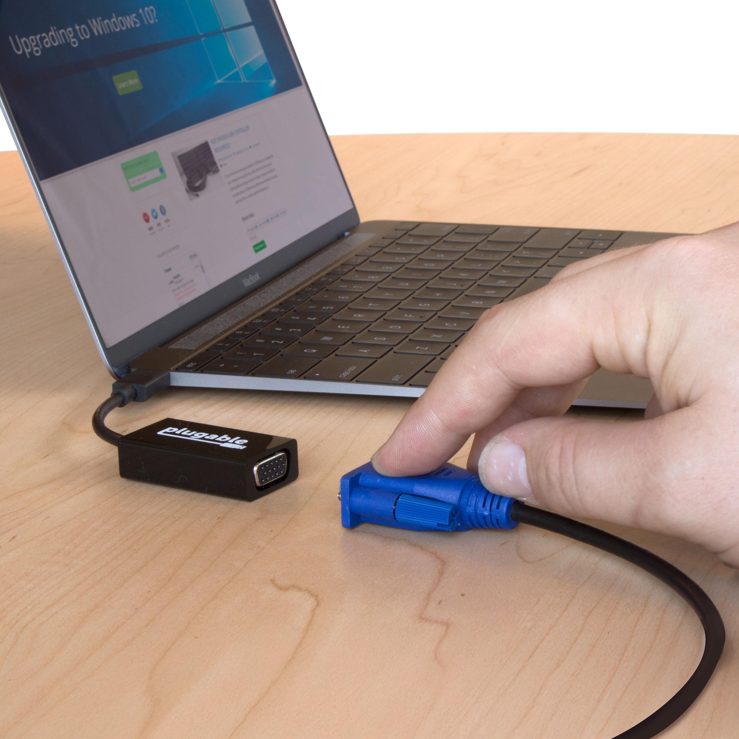 Plugable USB C to VGA Adapter - 4K Video Converter for Laptop, MacBook, Chromebook - Perfect for Presentations, Home Office & Multi-Monitor Setup