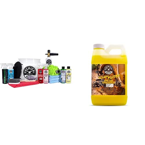 Chemical Guys CWS202FC 16-Piece Car Wash Kit with Foam Cannon, 6 Bottles 16oz Car Care Chemicals & 128oz Tough Mudder Foaming Truck Wash - Pressure Washer Compatible for Deep Cleaning & Detailing Cars, Trucks, SUVs & RVs