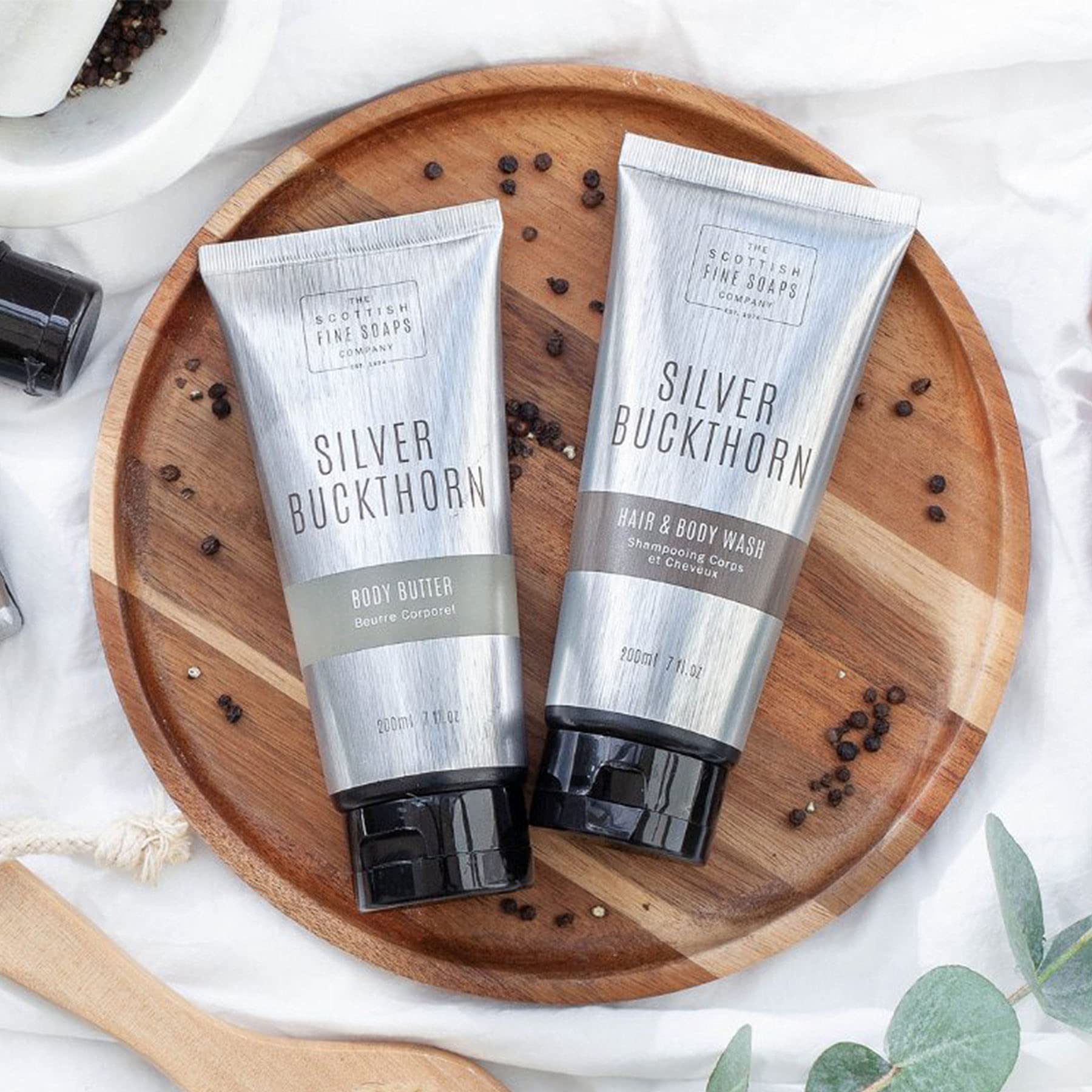 Scottish Fine Soaps Silver Buckthorn Hair & Body Shampoo - Natural Moisturizing Shampoo & Body Wash for Dry Skin - Perfect for Travel, Gym & Everyday Use