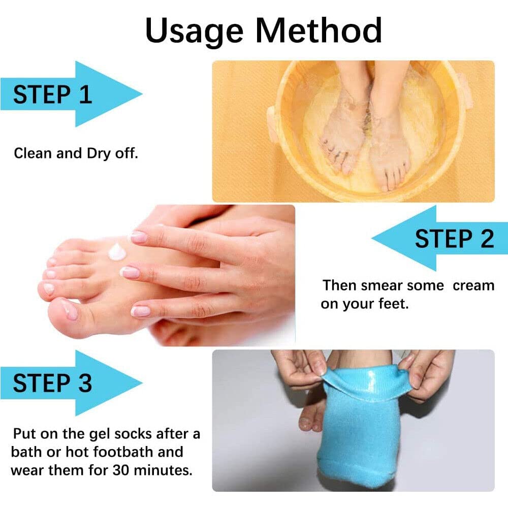 **Moisturizing Spa Gel Socks for Cracked Feet – Essential Oil Infused Foot Care Protector to Repair & Soften Dry, Hard Skin – 2 Pairs – Perfect for Overnight Treatment & Relaxation**