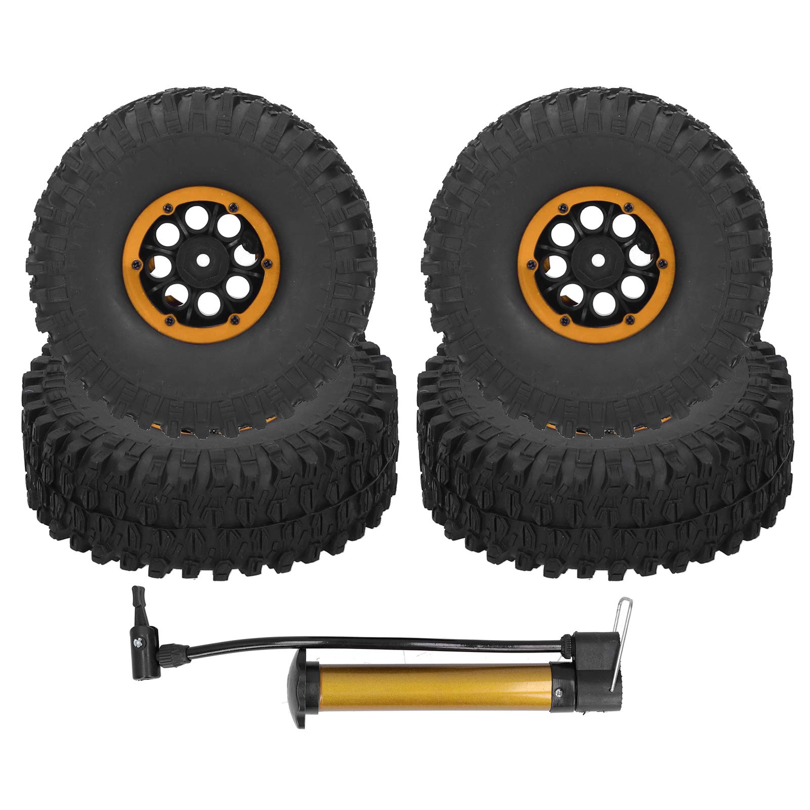 Alomejor 4Pcs 1.9in RC Car Wheels - Inflatable Rubber Tires for SCX10 Remote Control Racing Cars | Perfect for Off-Road Crawling & RC Vehicle Upgrades