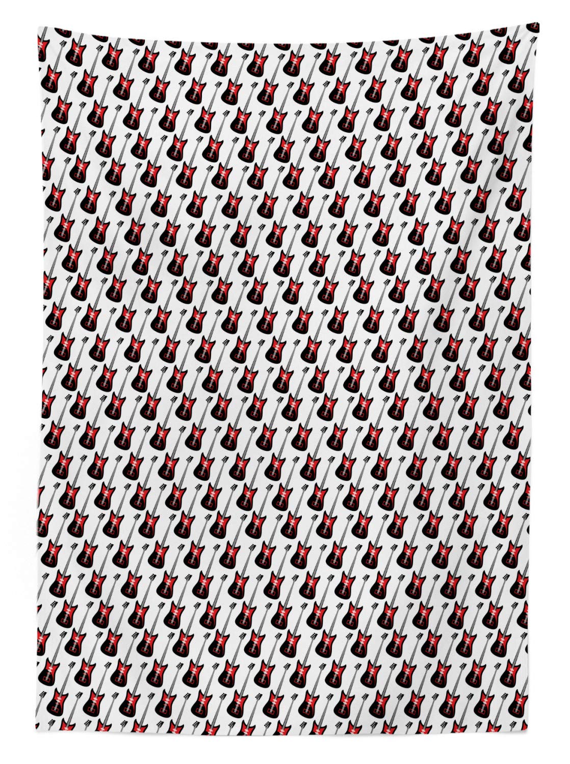 Ambesonne Guitar Print Outdoor Tablecloth - Waterproof Washable Picnic Table Cover with Rock Music Band Design, 58