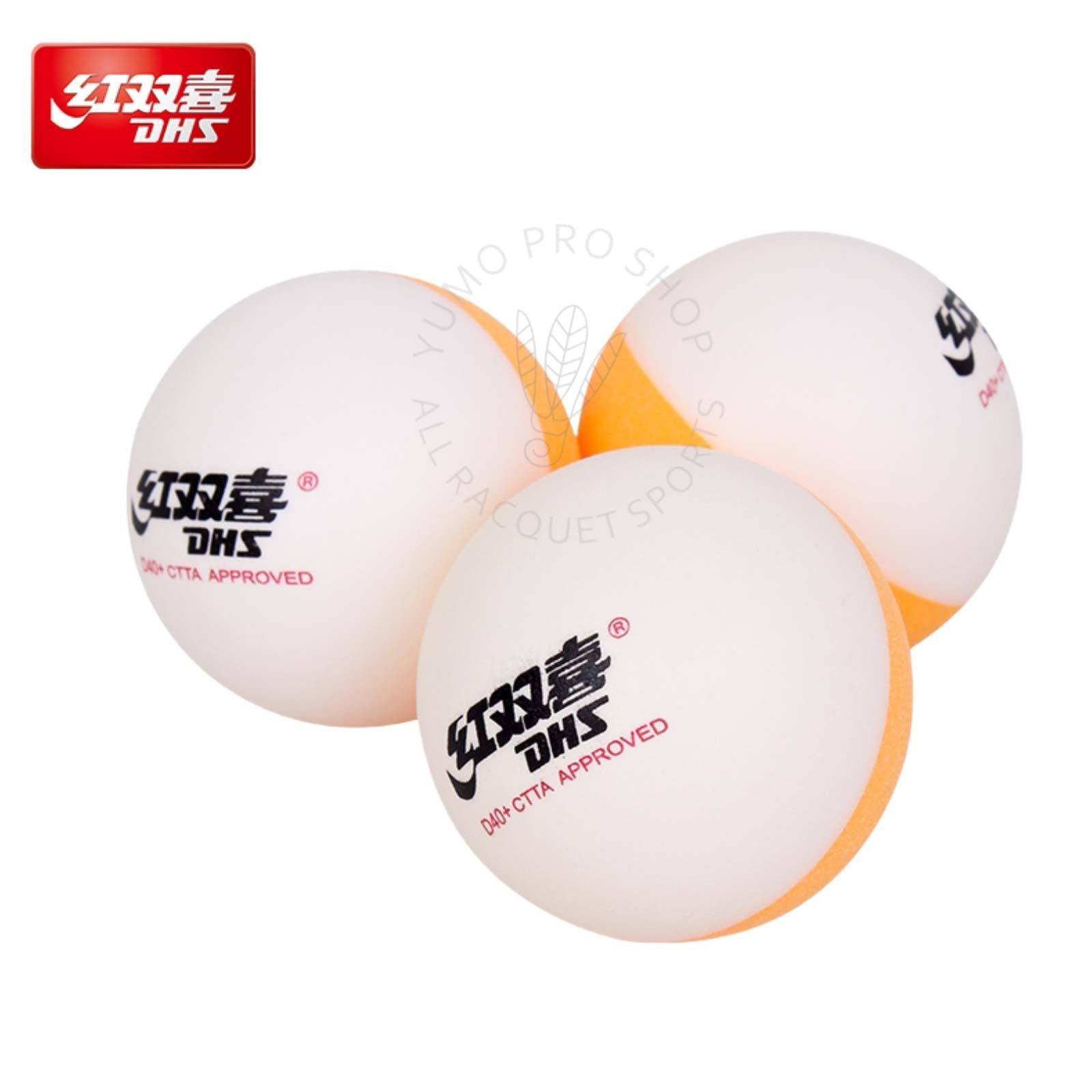 DHS D40+ Bi-Color ABS Table Tennis Balls - Professional Training & Competition Ping Pong Balls for Indoor & Outdoor Play