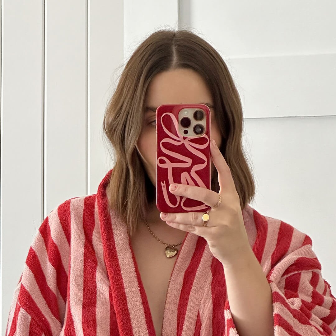 Cupid's Bow Ribbon Phone Case for iPhone & Samsung - Elegant Valentine's Day Gift for Her, Romantic Couple Accessory | Perfect for Dating, Anniversaries & Special Occasions