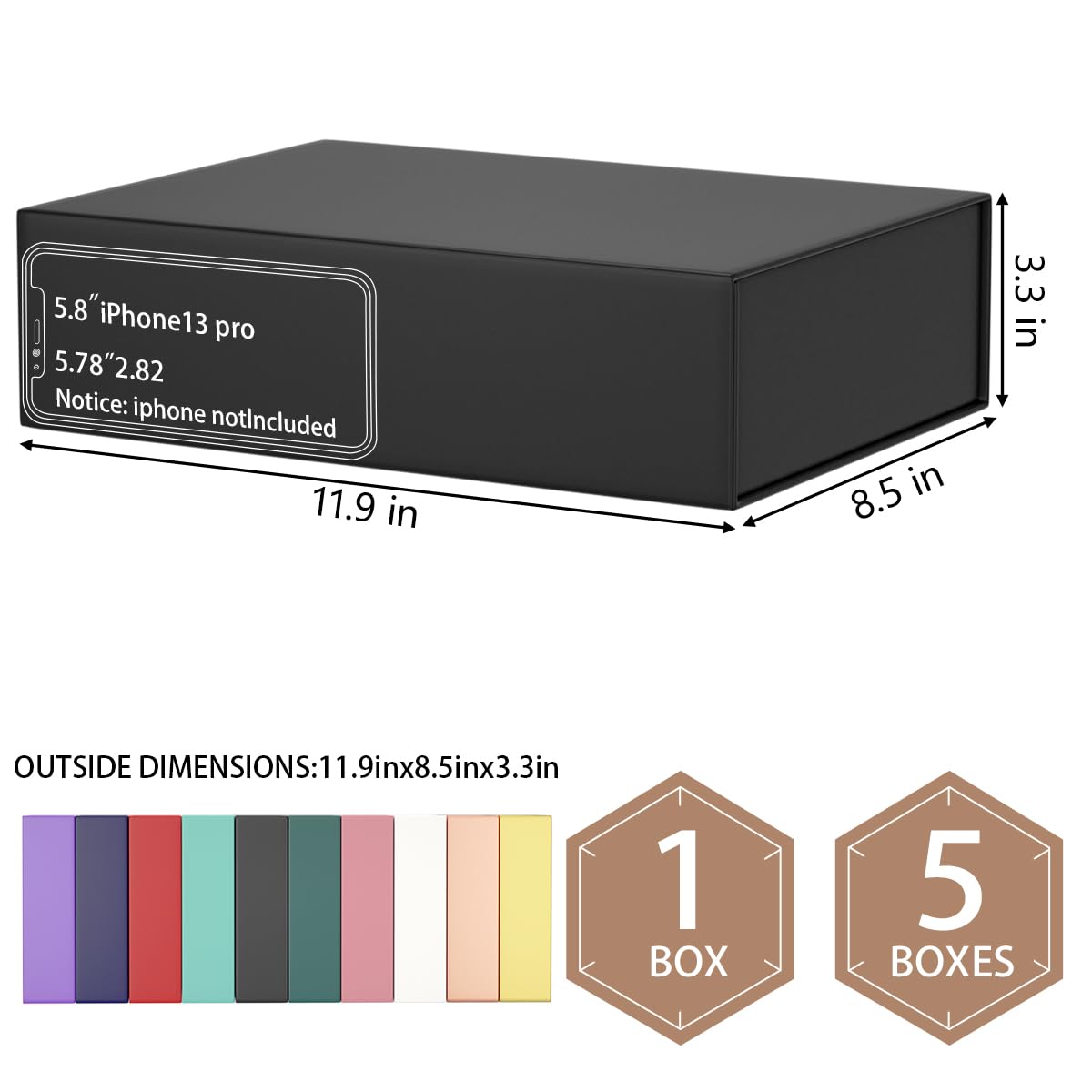 Premium Black Magnetic Gift Box 11.9