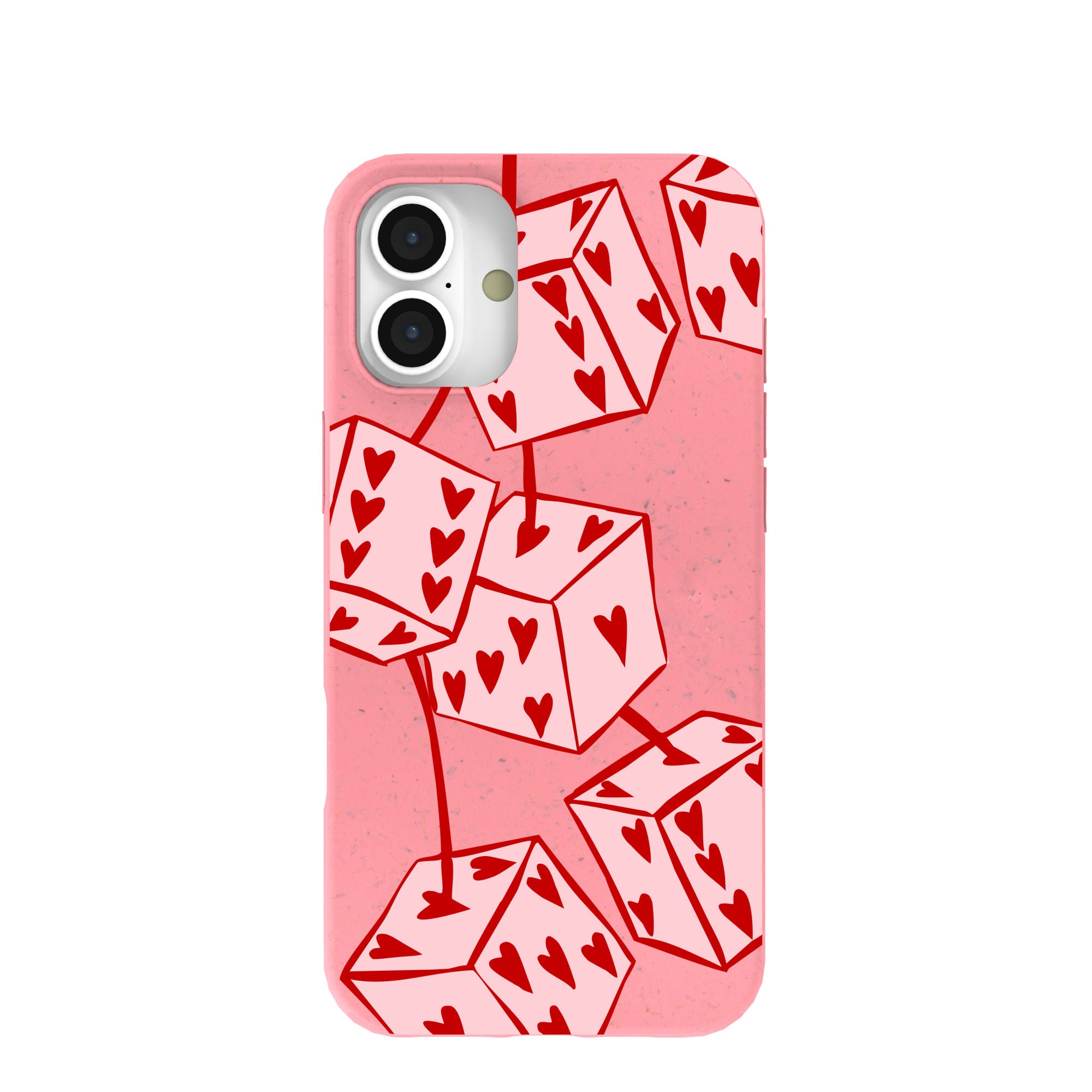 Bubblegum Pink Dicey Cherries iPhone 16 Plus Case - Trendy Protective Cover for Girls, Women | Perfect for Everyday Use, Travel & Gaming Accessories
