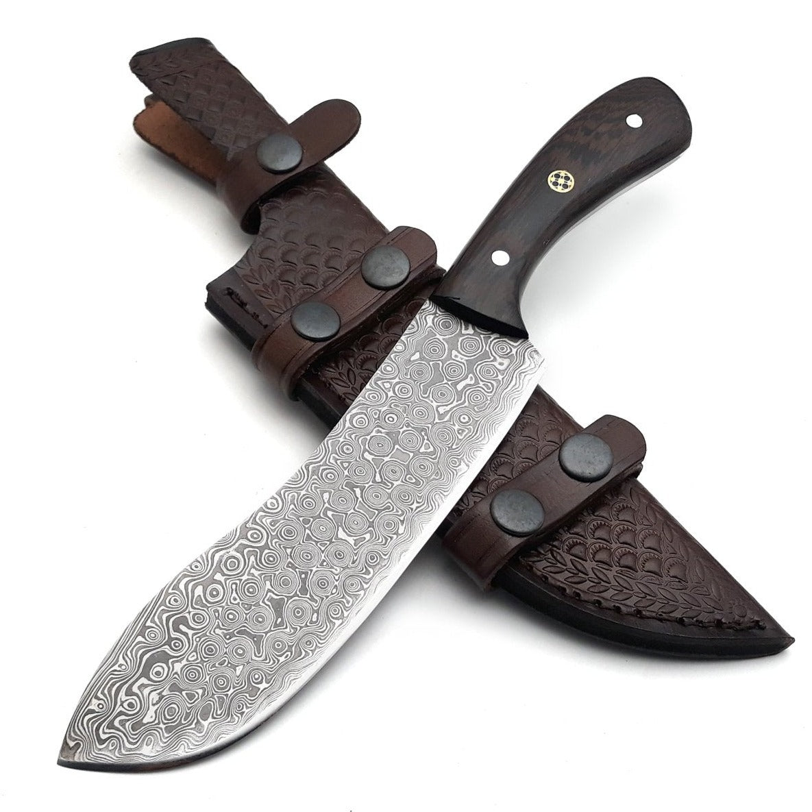 Premium Damascus Steel Chef Knife with Exotic Wenge Wood Handle - Professional Kitchen Knife for Cooking, Slicing & Food Prep - Perfect Gift for Chefs & Home Cooks