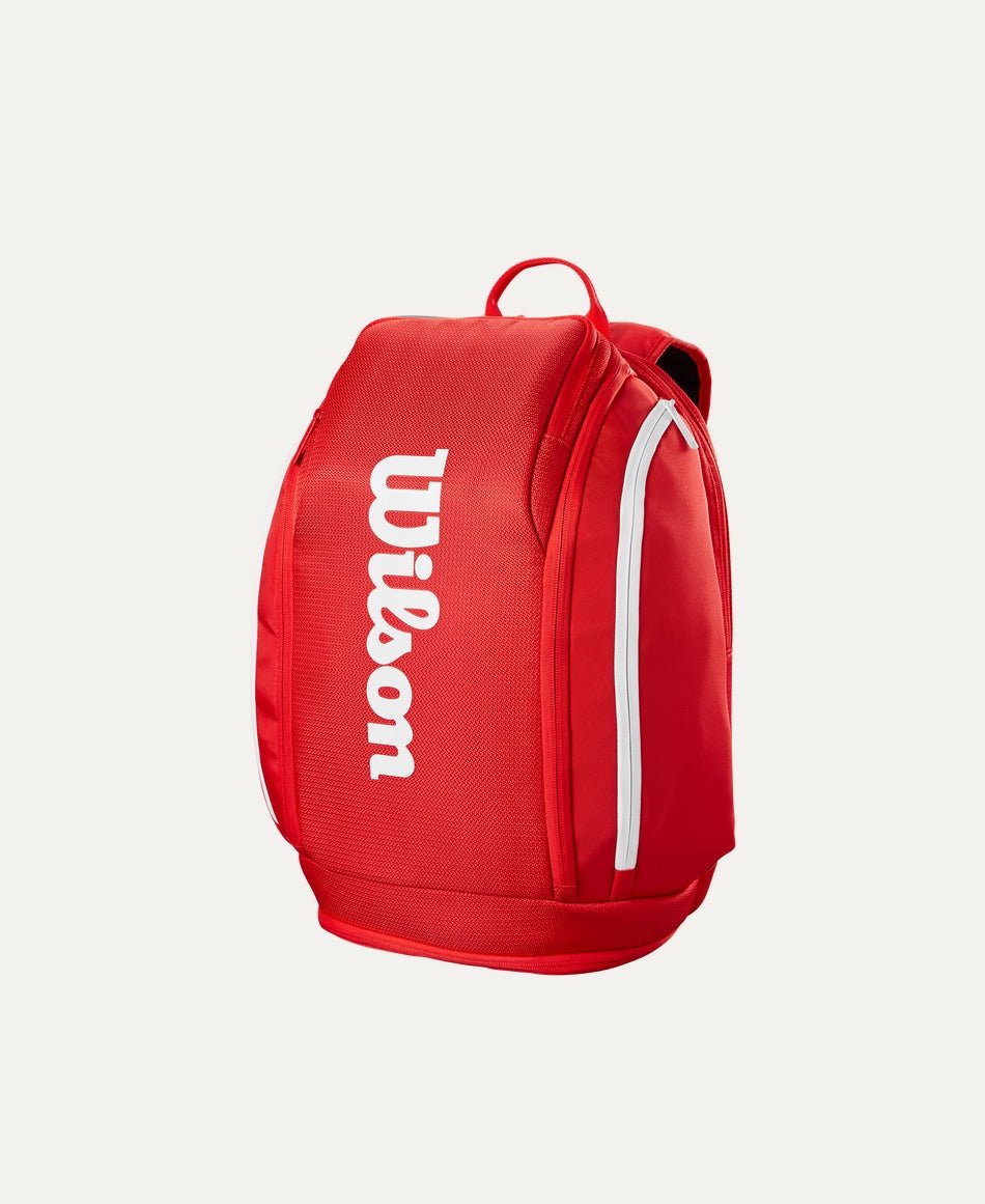 Wilson Super Tour Backpack 2025 - Premium Durable Tennis Backpack with Ventilated Shoe Compartment, Red | Perfect for Tennis Players, Gym Enthusiasts & Travel