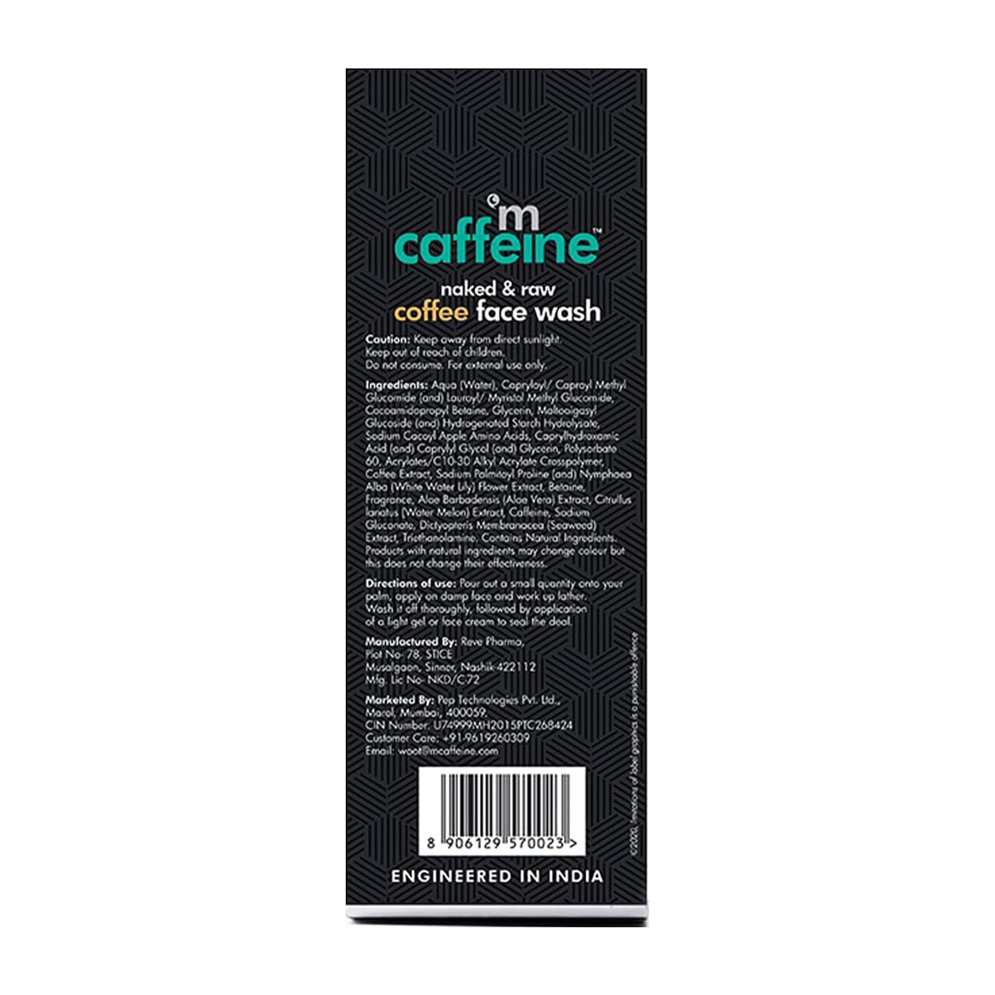 mCaffeine Deep Cleansing Coffee Face Wash for Oil Control & Tan Removal - Daily Anti-Pollution Facial Cleanser for Men & Women (100ml) | Perfect for Summer Skincare & Daily Detox Routine