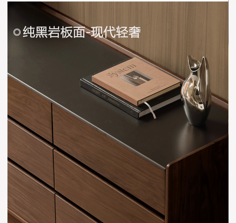 Premium Black Walnut Solid Wood Italian Style Luxury Dresser - Elegant Bedroom Storage Solution for Master Bedrooms & Guest Rooms