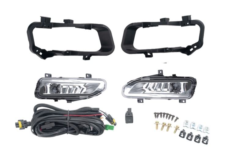 **LED Fog Light Assembly Kit for 2017-2019 Nissan Kicks - Left & Right Side with Brackets - Durable Replacement for Improved Night Driving & Off-Road Visibility**