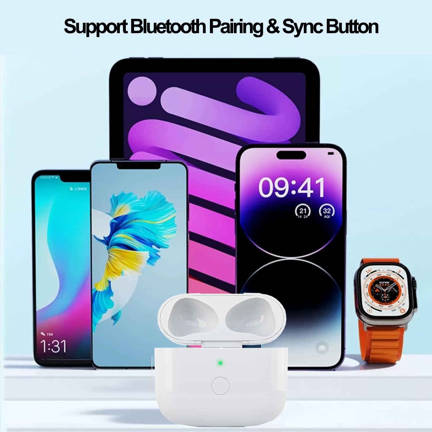 Wireless Charging Case for AirPods 3rd Generation - Replacement Case with Bluetooth Pairing, Built-in Battery (7X Charging) - Compatible with USB-C (White) | Perfect for Travel, Gym & Daily Use