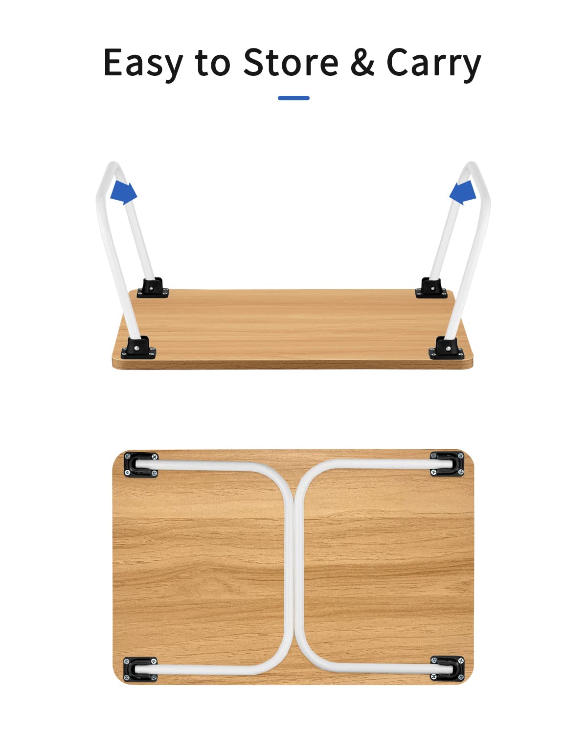 Premium Folding Lap Desk - Portable Laptop Stand for Bed, Sofa & Floor - Lightweight Wooden Tray for Breakfast, Work & Study - Home Office & Travel Essential