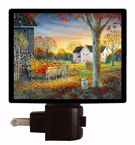 Pumpkin Harvest LED Night Light - Autumn & Fall Decor with Warm Glow for Bedroom, Nursery, or Living Room
