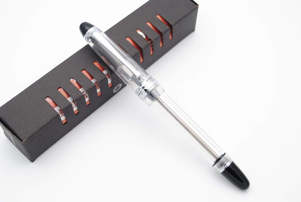 Vacuum Filling Fountain Pen - 0.7mm Medium Nib, Silver Clip for Smooth Writing