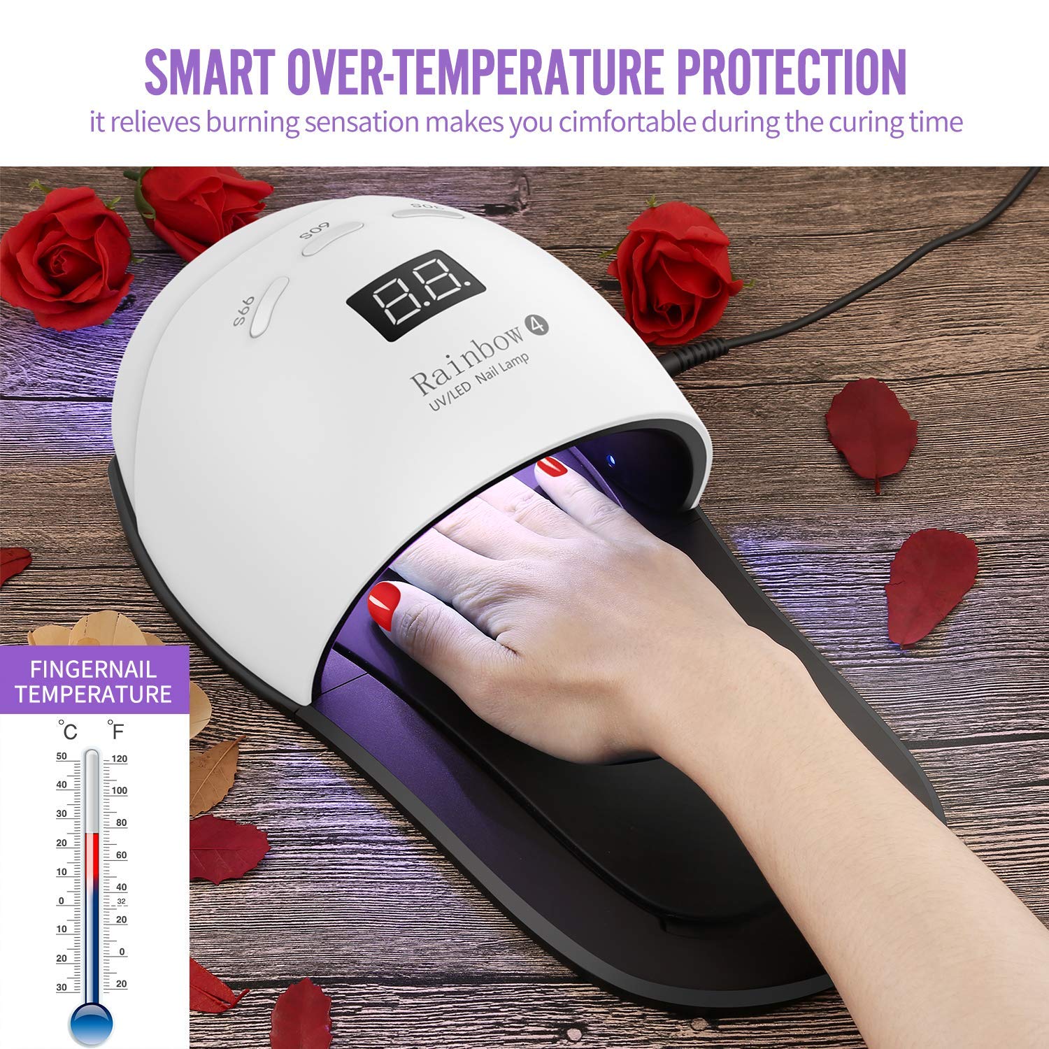 Oukaide 48W UV/LED Nail Lamp - 2 in 1 Professional Nail Dryer for Gel Polish Curing | Fast Drying for Finger & Toe Nails | Portable Design for Home & Salon Use | Perfect for Manicures, Pedicures & DIY Nail Art