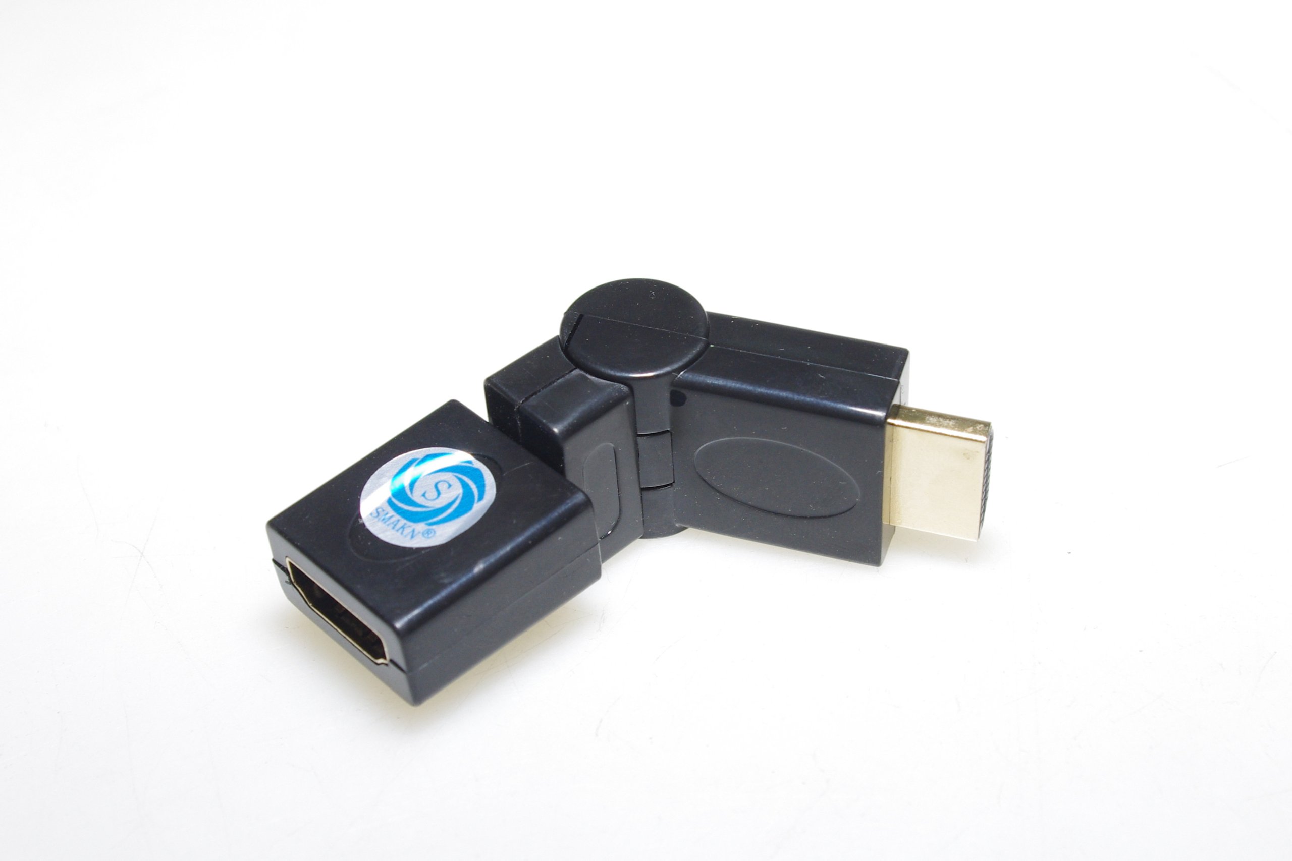 SMAKN 360 Degree Rotating HDMI Male to Female Adapter - Flexible Angle Converter for TV, Monitor, Laptop & Gaming Setup
