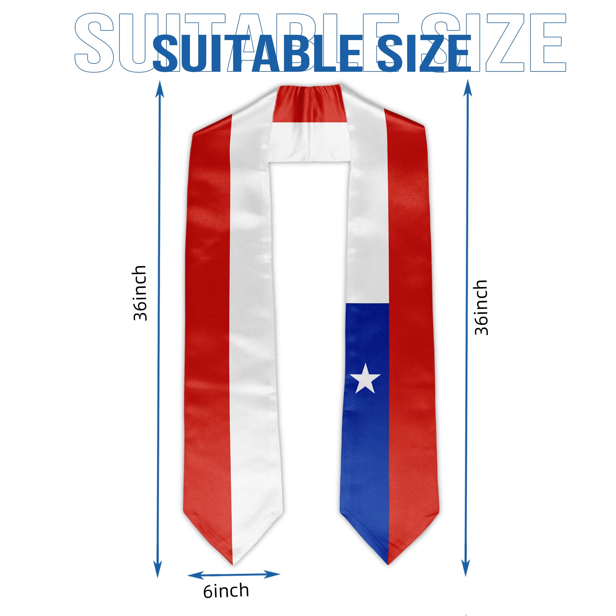 Unisex Graduation Stole Sash - 72 Inch Long Flag Design for Adults - Perfect Graduation Gift for Ceremonies & Celebrations