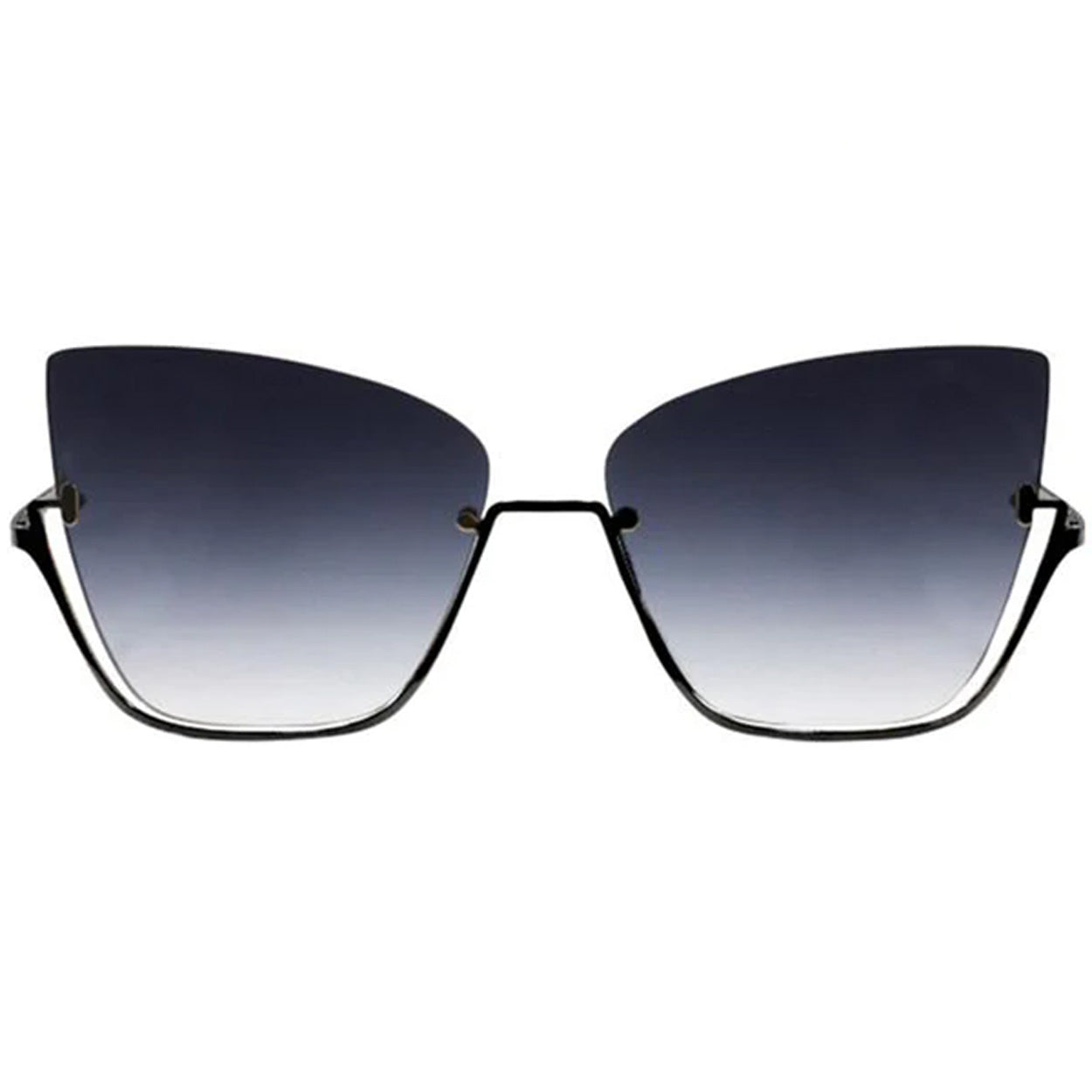 Vixen Black Lens Black Frame Metal Cat Eye Sunglasses for Women - Stylish UV Protection Shades for Driving, Beach & Outdoor Fashion