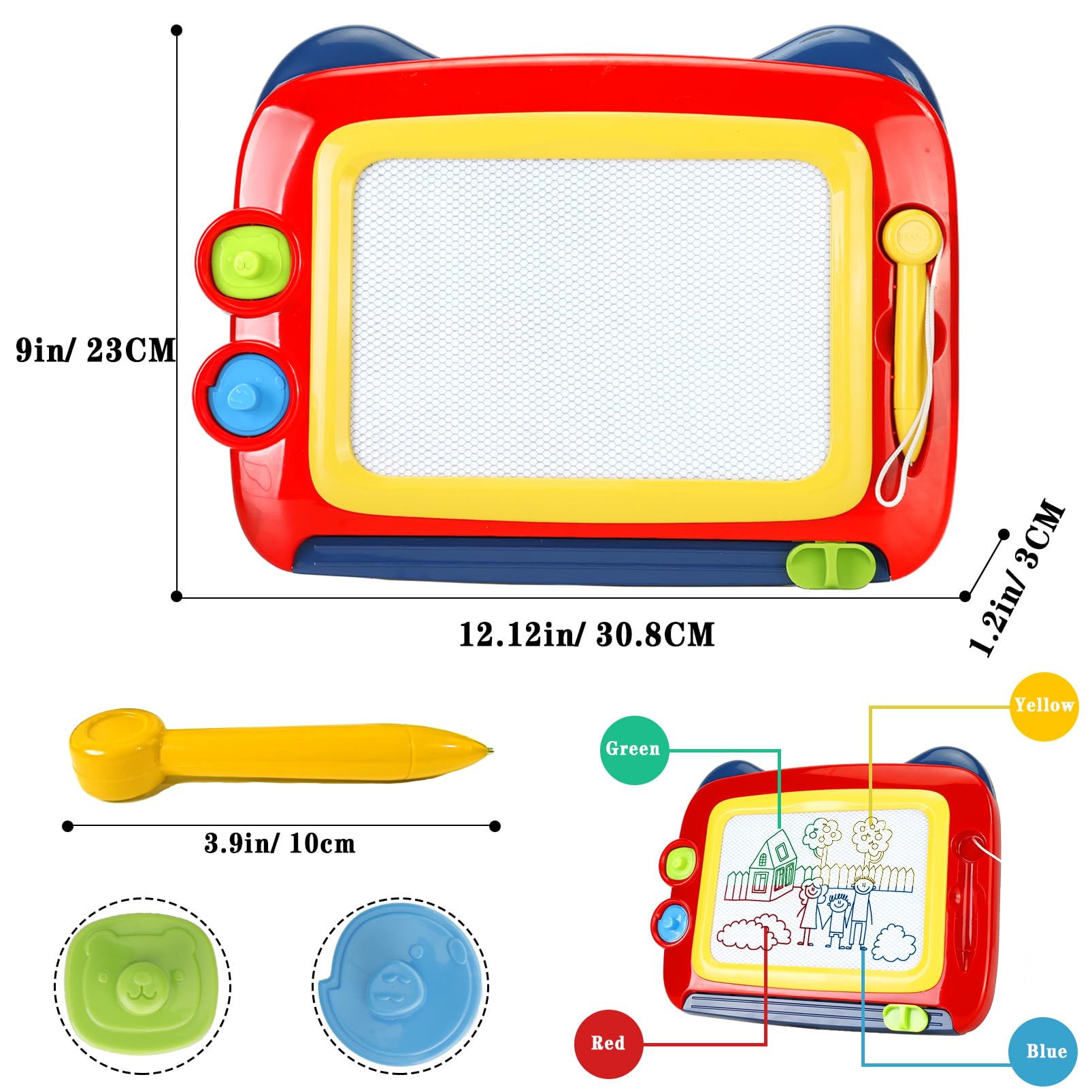 Magnetic Drawing Board for Toddlers 1-3 - Kids Travel & Learning Toy Gift