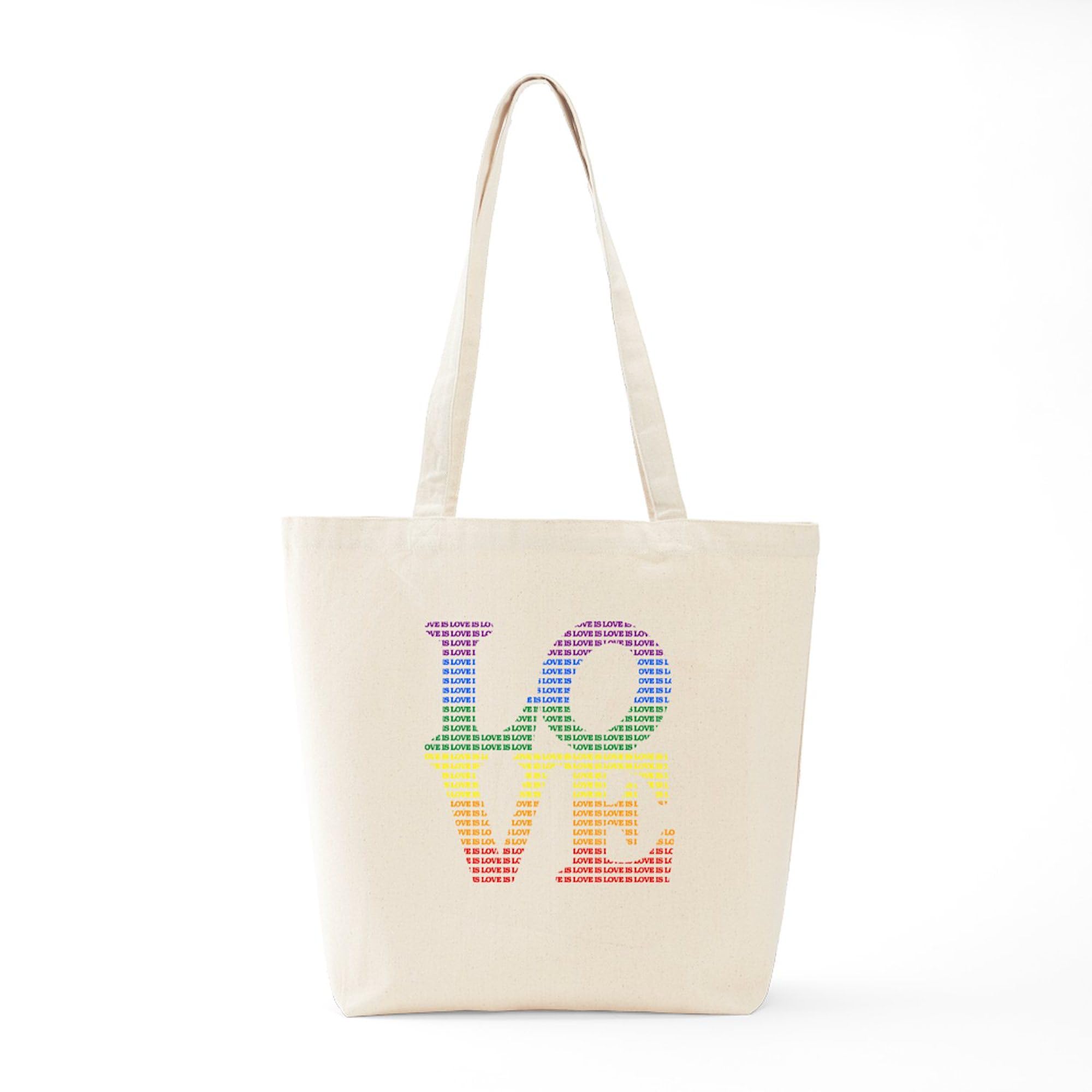 Love Is Love LGBT Tote Bag - Natural Canvas Reusable Shopping Bag for Groceries, Beach & Pride Events | Eco-Friendly LGBTQ+ Pride Accessory