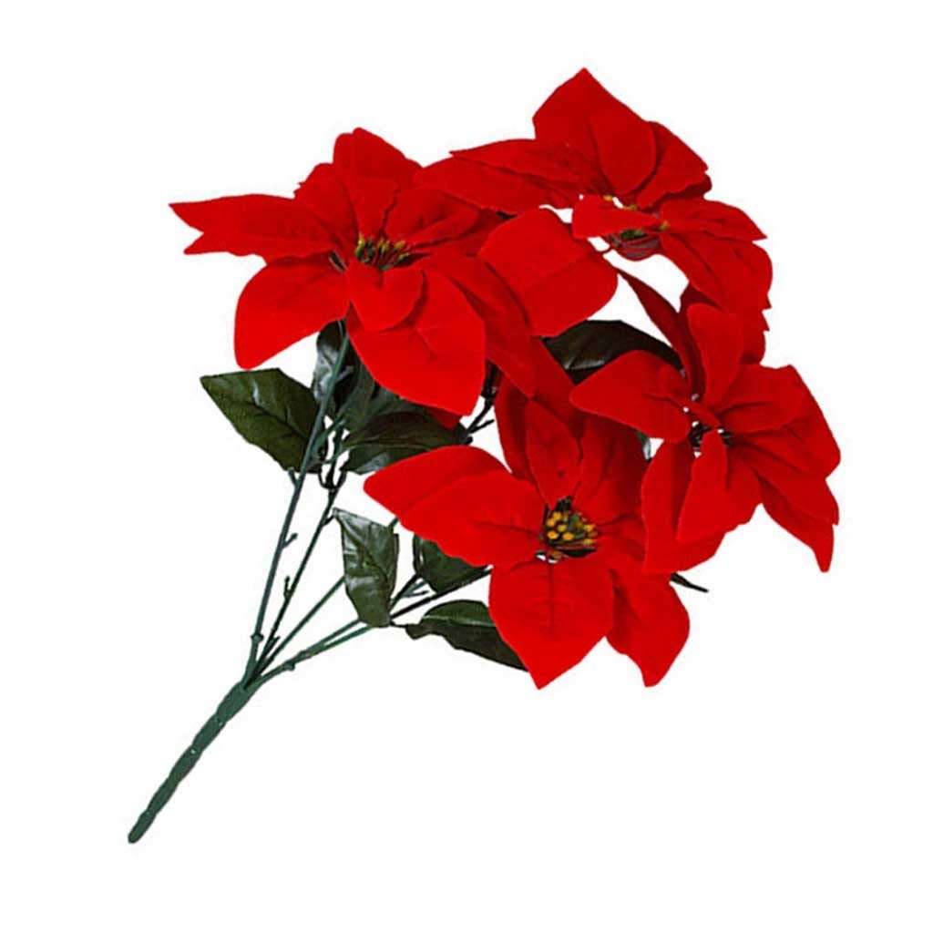 Artificial Poinsettia Flowers - 12 Pack Christmas Decorations for Home, Office, Wedding & Party Events | Festive Holiday Floral Arrangement for Table Centerpieces, Mantel Decor, and Seasonal Displays