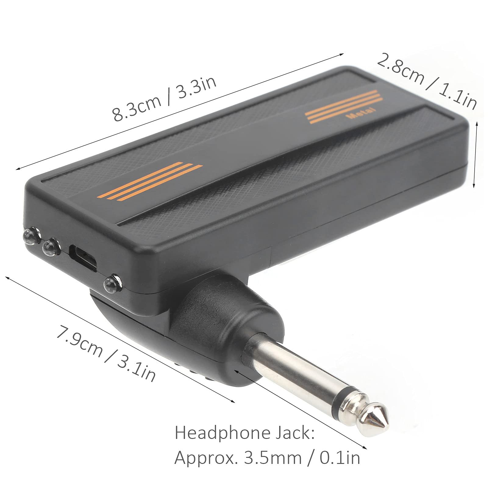 Portable Rechargeable Electric Guitar Headphone Amp with Speaker - Mini Plug-in Amplifier for Practice & Travel | Perfect for Home, Studio & On-the-Go Musicians