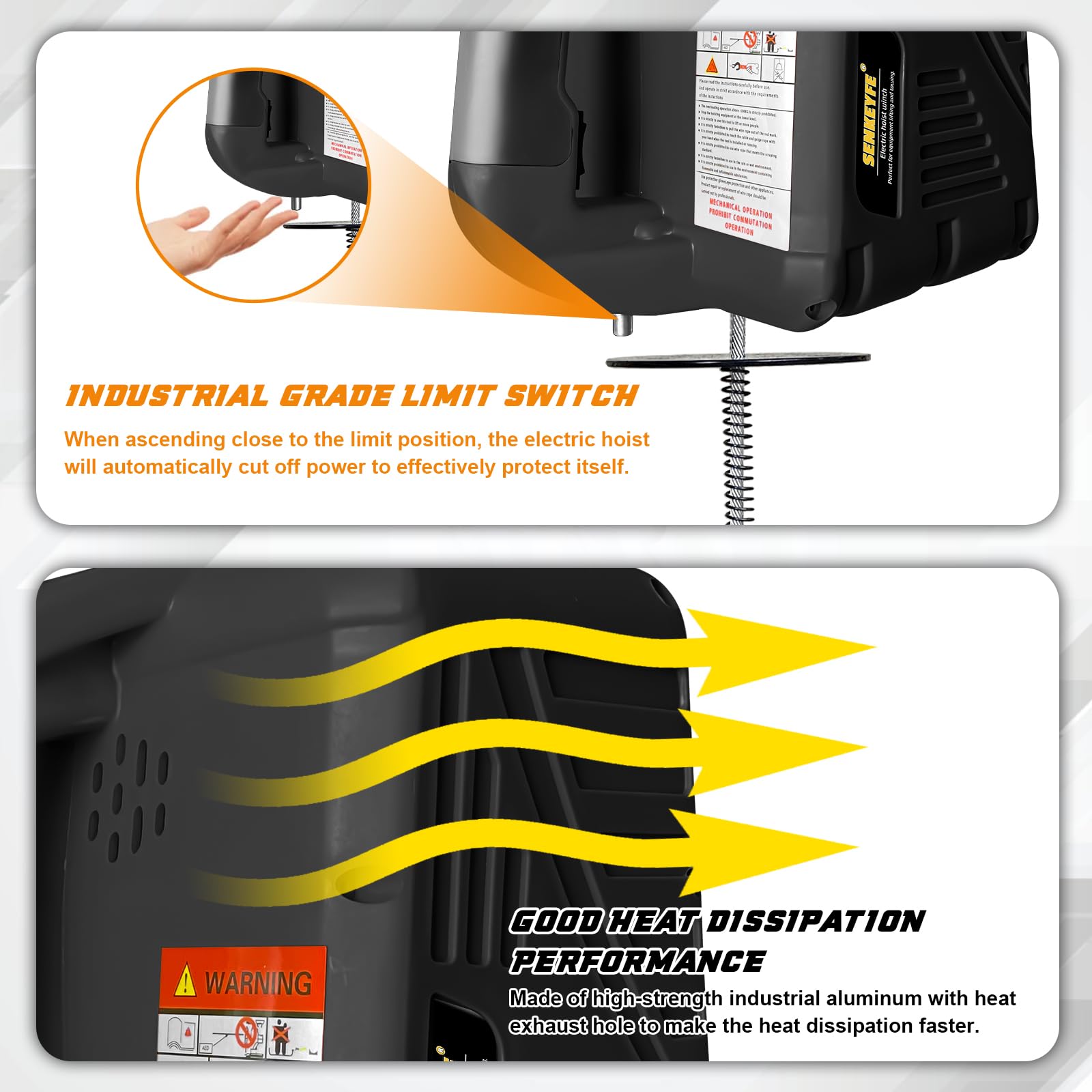 1100LBS Electric Hoist Winch - 2-in-1 Portable Lifting System with 25FT Cable & Strap, 110V Ceiling Winch for Home Garage, Construction, Towing & Heavy Duty Lifting