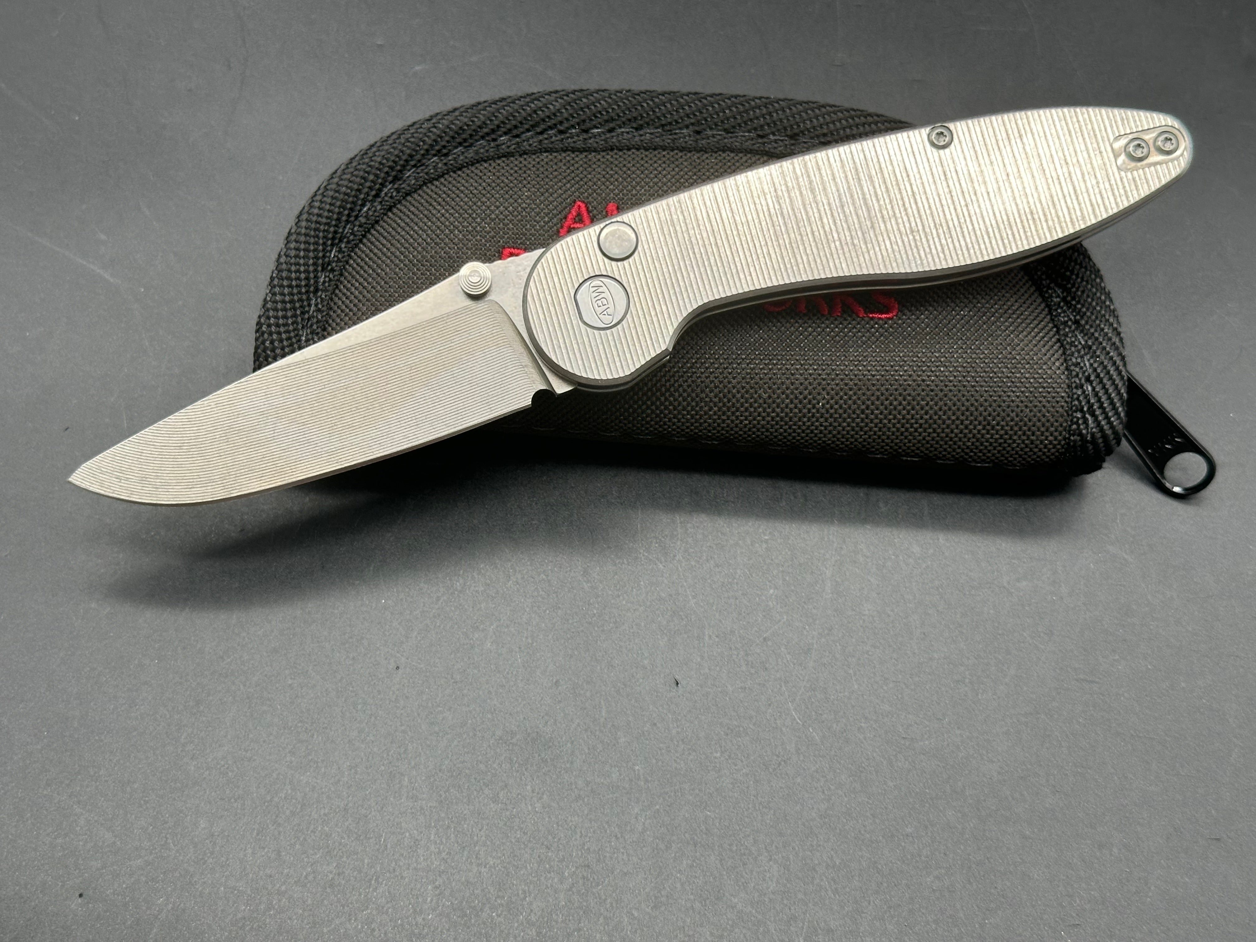 American Blade Works ABW MODEL 1 Titanium Button Lock Folding Knife with MagnaCut Steel - EDC, Outdoor, Camping & Survival Gear