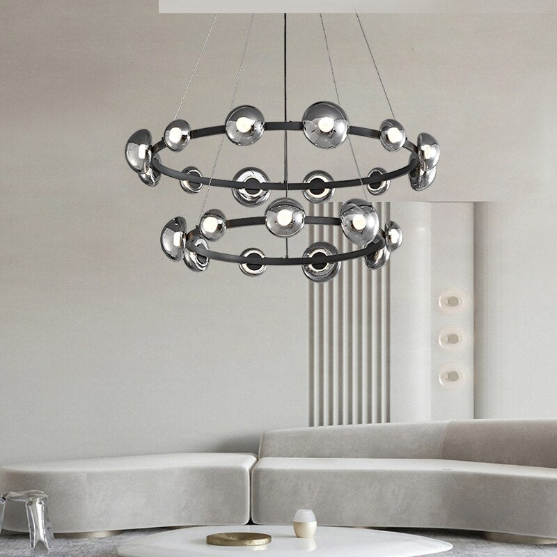 Minimalist Pendant Chandelier - Modern LED Lighting Fixture for Dining Room, Kitchen Island & Living Room Decor