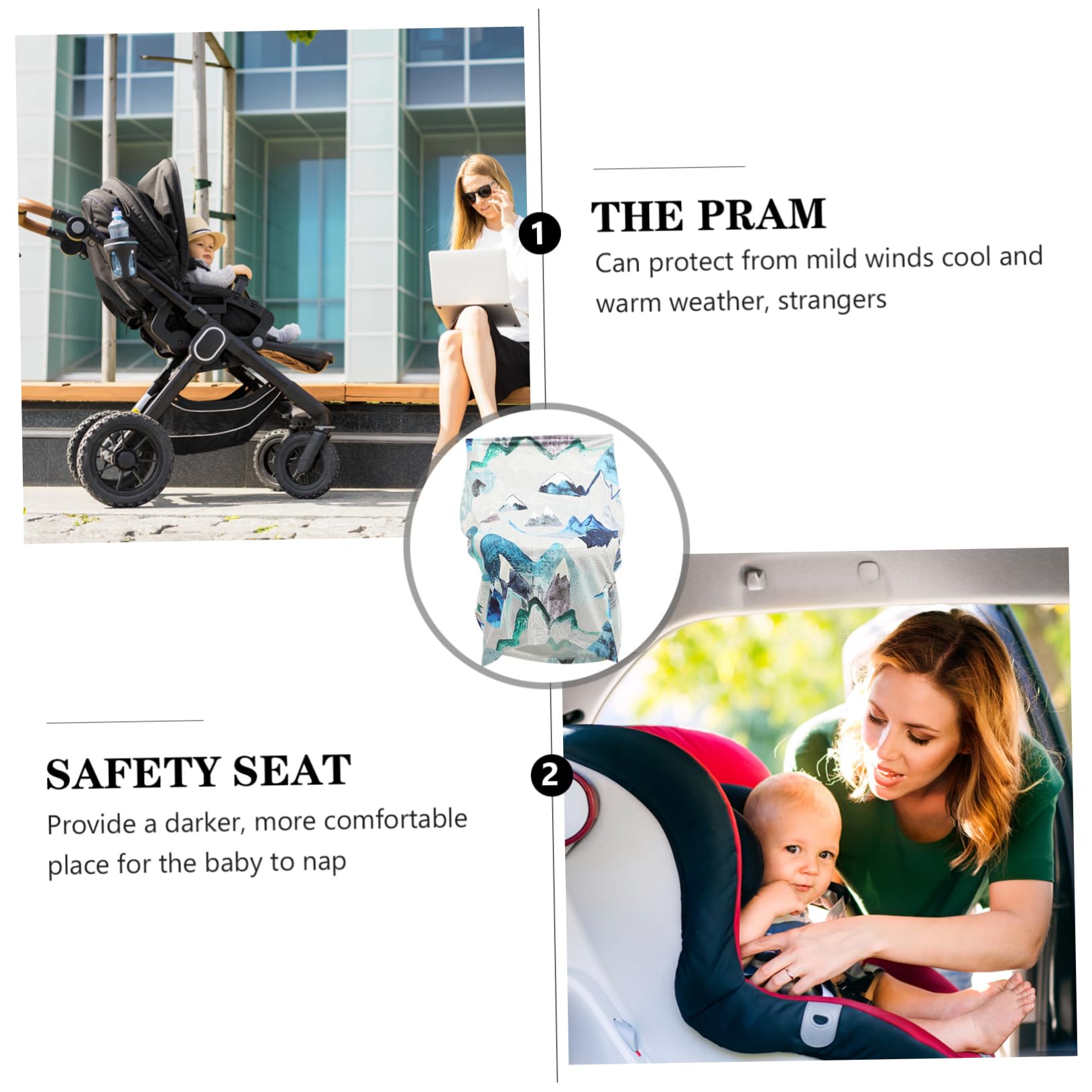 HEMOTON 2-Pack Universal Baby Car Seat Canopy - Breathable Sun Shade Cover for Infant Carriers, Reusable & Washable for Outdoor Use - Perfect for Strollers, Shopping, Travel and Sun Protection
