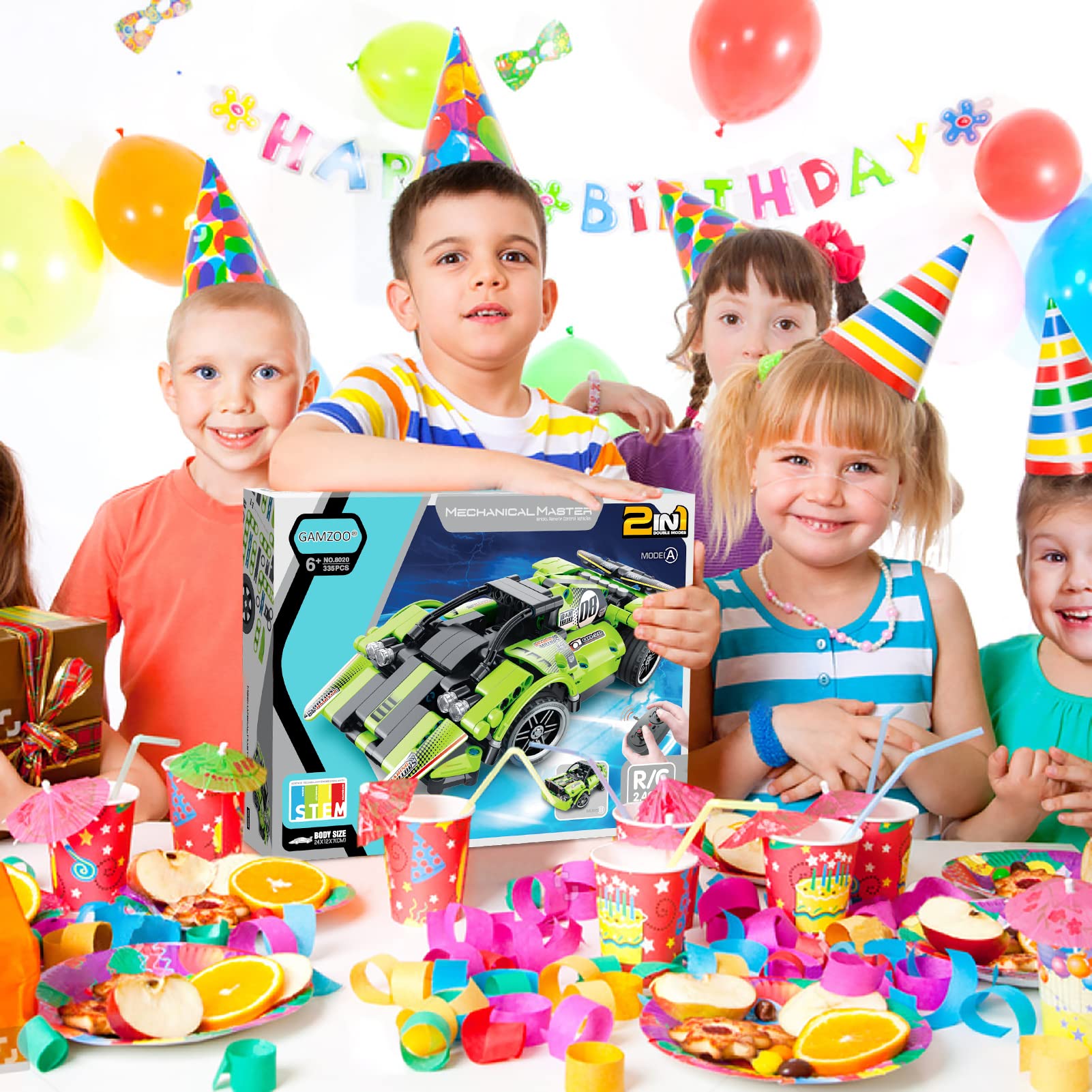 STEM Educational Building Toys for Kids Ages 6-9 - 2-in-1 Remote Control Race Car Construction Kit with Snap-Together Engineering Blocks | Creative Learning Toy for Boys & Girls | Perfect Birthday Gift & Classroom STEM Activity