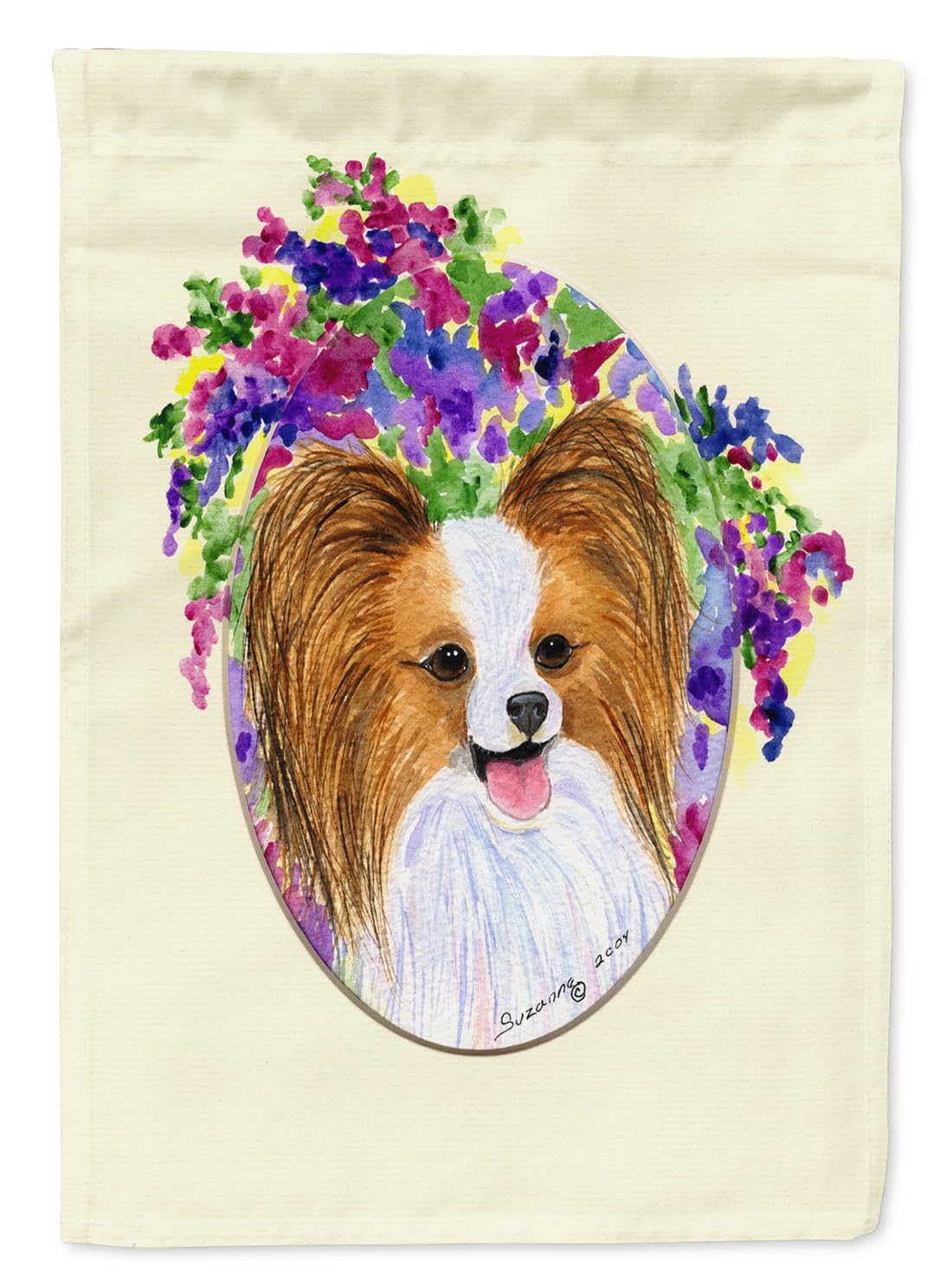Caroline's Treasures SS8074GF Papillon Garden Flag - Colorful Decorative Yard Banner for Mailbox, Flower Beds & Outdoor Patio | Weather-Resistant Garden Art for Spring & Summer Decor