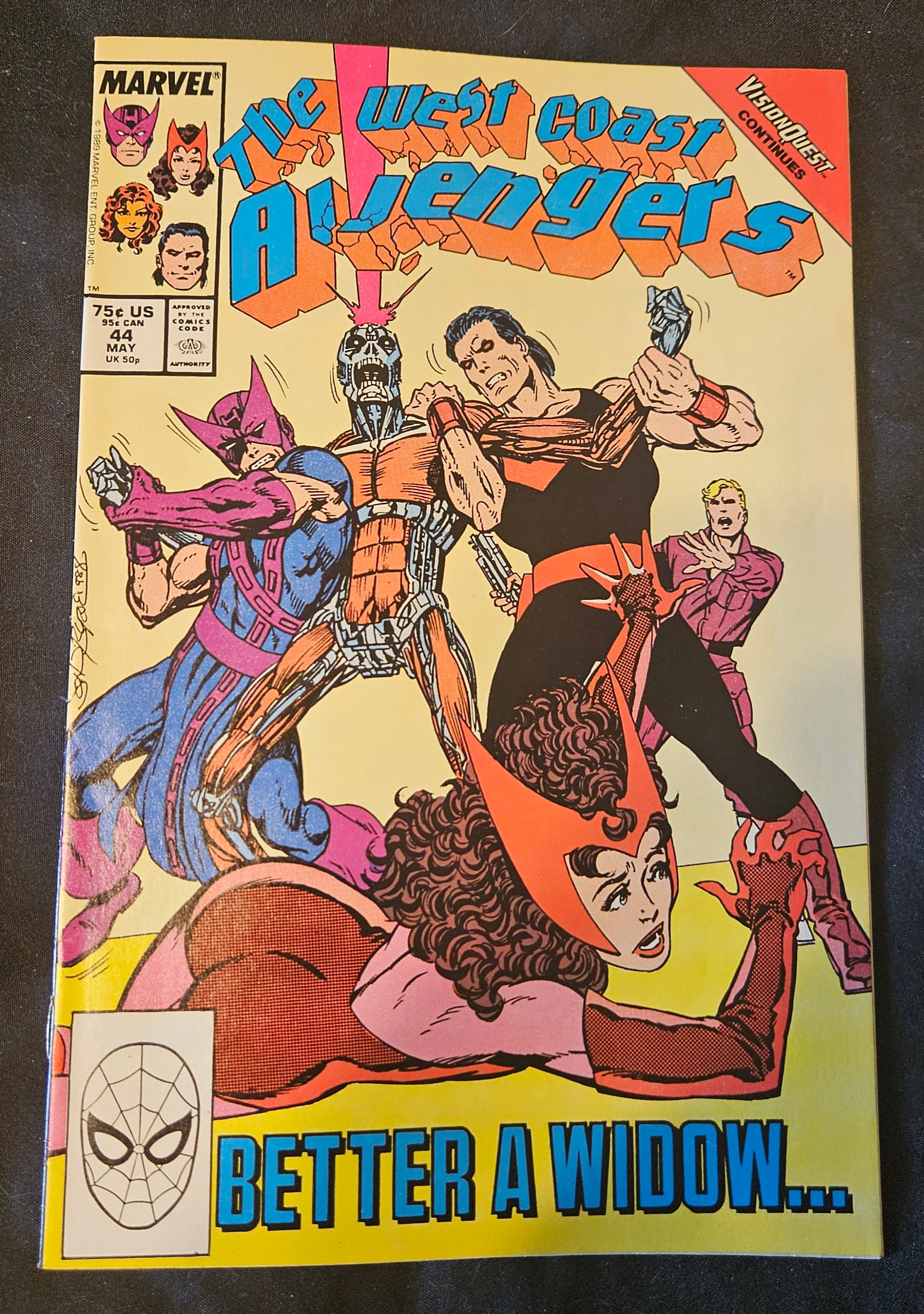 Marvel Comic Book The West Coast Avengers #44 - Near Mint (NM) Condition | 1992 Edition | Collectible Superhero Comics for Fans & Investors | Perfect for Display, Gifts, or Comic Book Collections