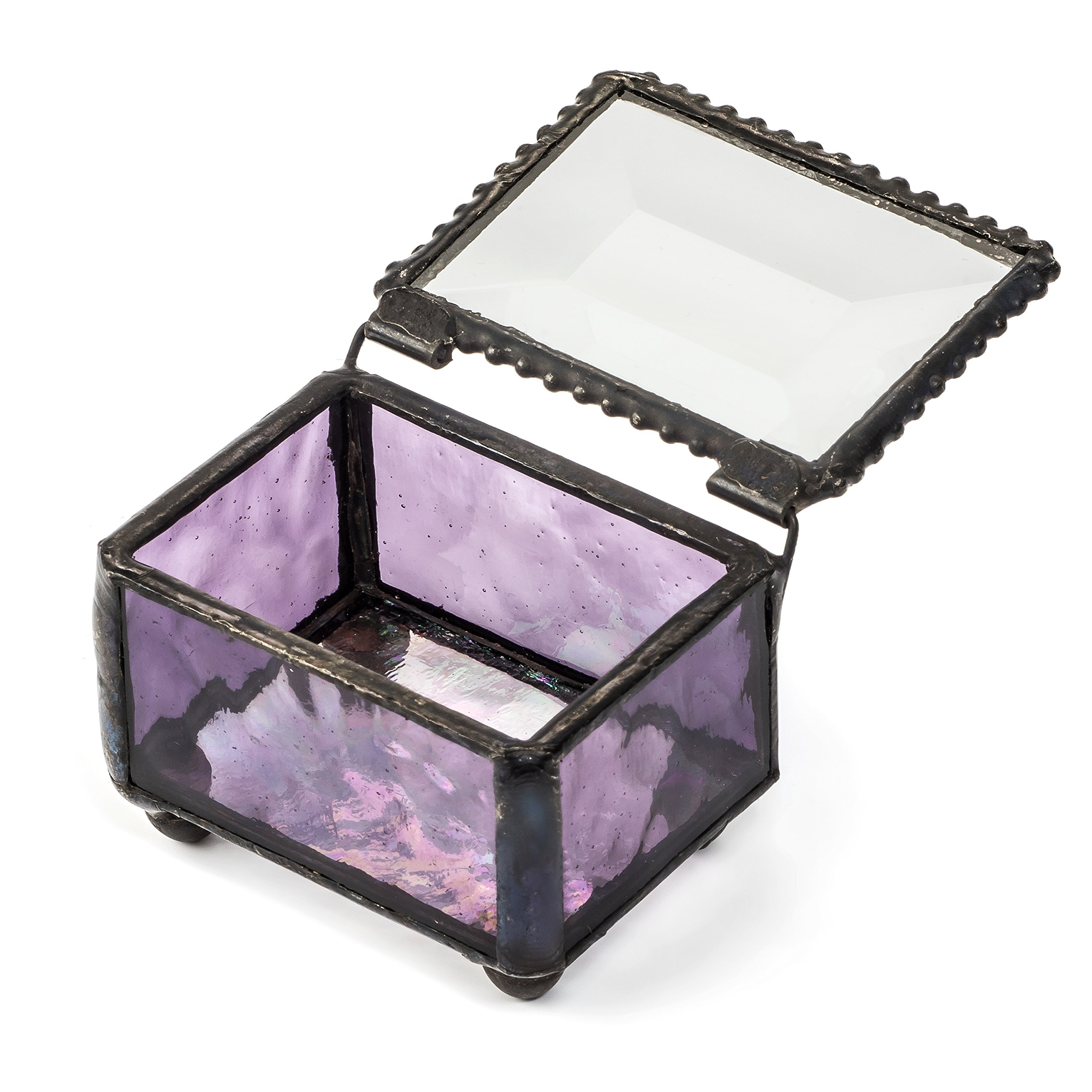 Purple Stained Glass Ring Box - Elegant Jewelry Gift Box for Engagement Rings, Wedding Bands & Keepsakes | Perfect for Proposals, Anniversaries & Special Occasions