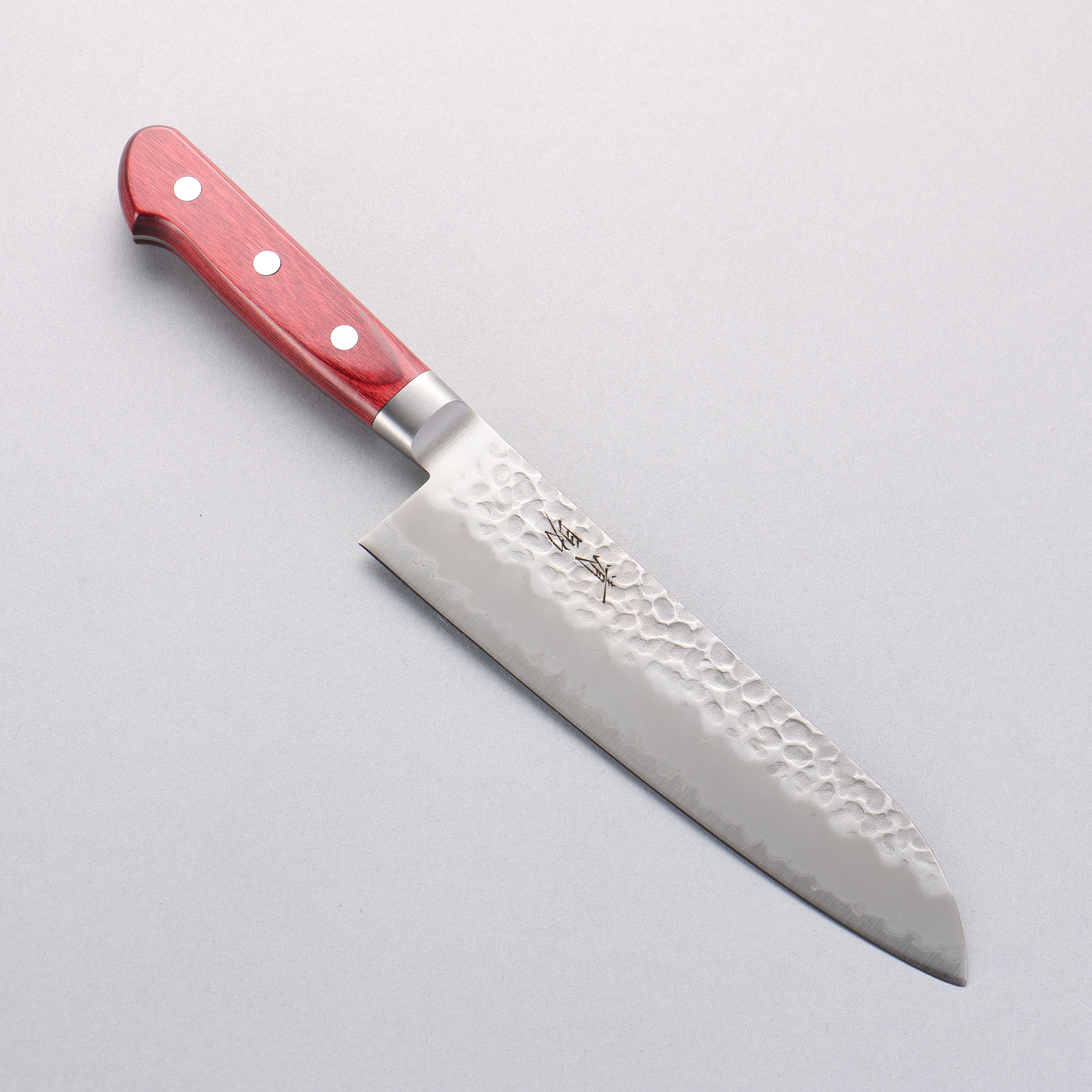 Seisuke Blue Super Hammered Gyuto 180mm Japanese Chef Knife with Red Pakka Wood Handle - Perfect for Sushi, Meat Cutting & Professional Kitchen Use