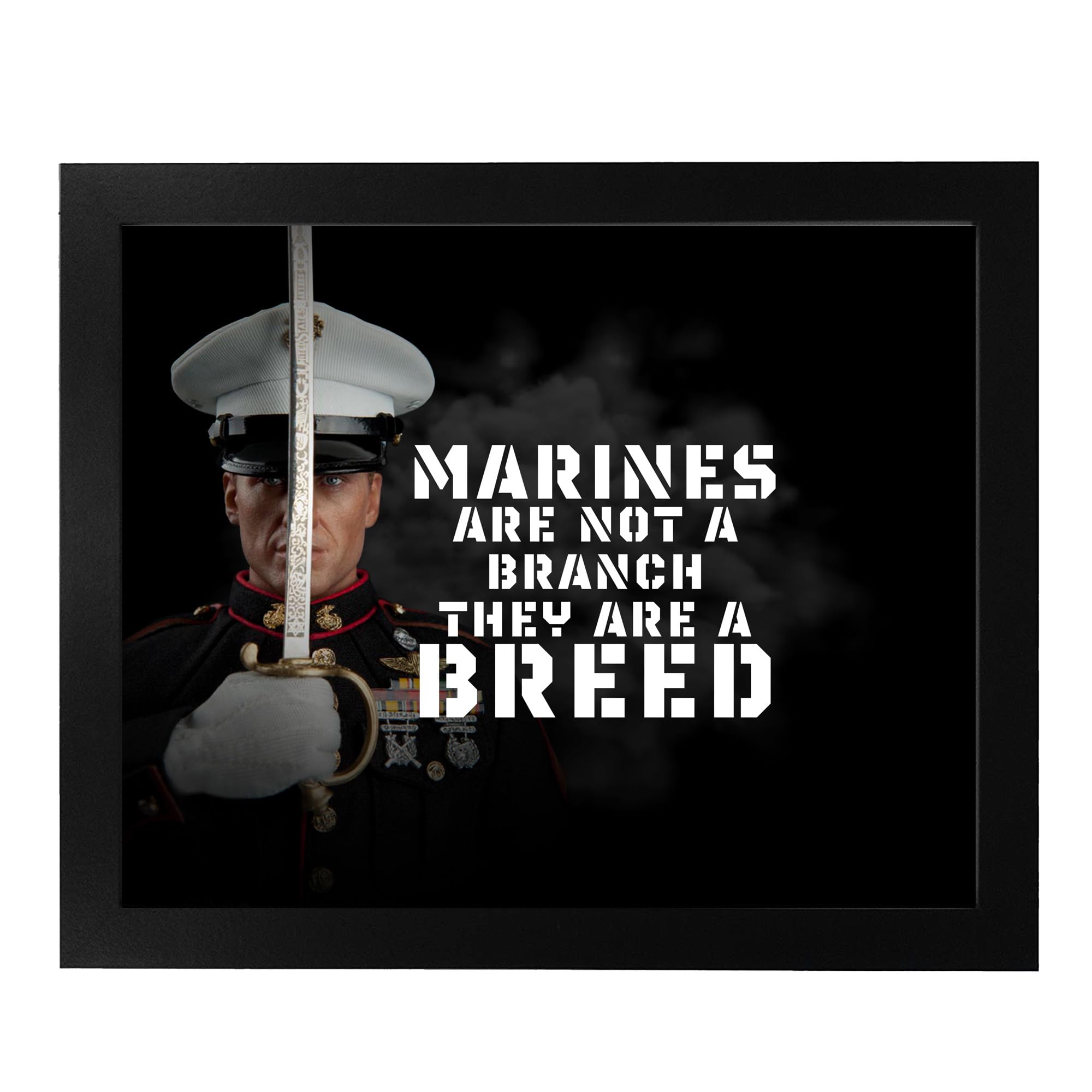US Marine Corps Military Wall Art Print - Motivational Marine Decor for Home, Bedroom, Living Room & Office - Unframed 10x8 Inches - Perfect for Veterans Day, Military Appreciation & Patriotic Home Decor