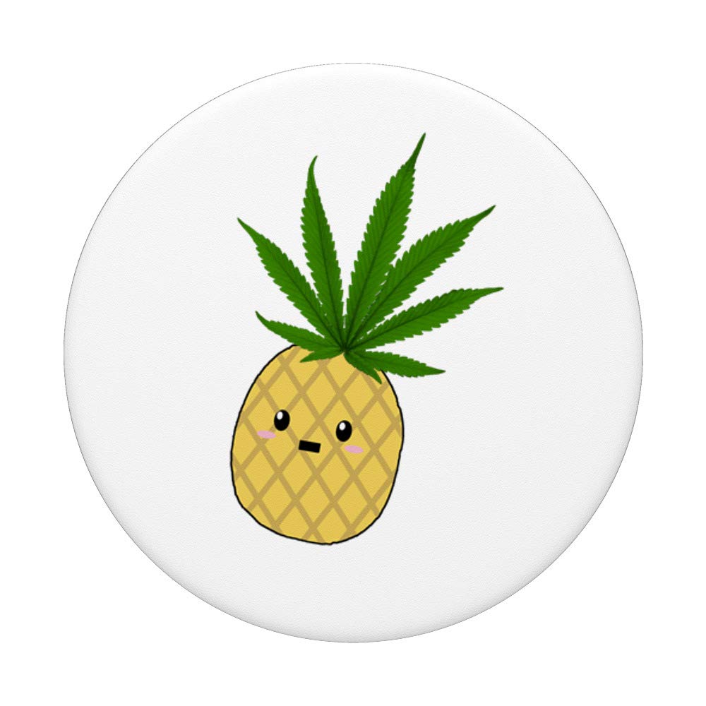 PopSockets Swappable PopGrip with Marijuana Leaf & Pineapple Weed Design - Cannabis Pot Cell Phone Grip for Stylish & Secure Mobile Use