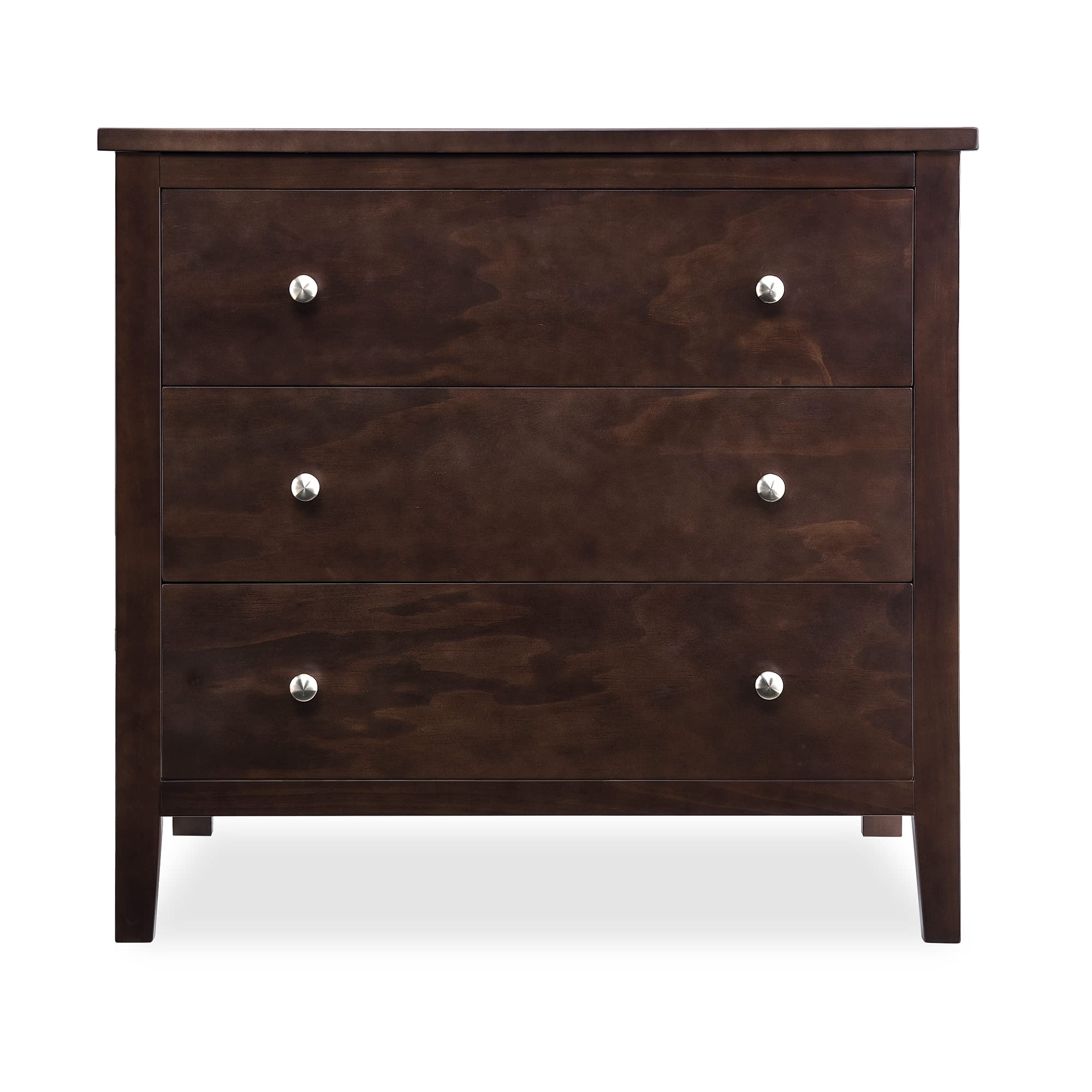 Delta Children Campbell 3-Drawer Dresser in Walnut Espresso - Perfect for Nursery, Kids Room & Bedroom Storage