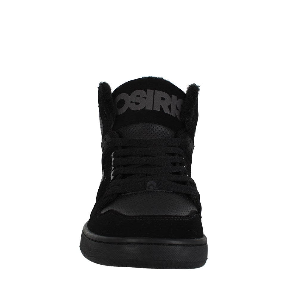 OSIRIS NYC 83 CLK Skate Shoes - Black/Black/Shearling - Men's High-Top Sneakers for Streetwear & Urban Fashion