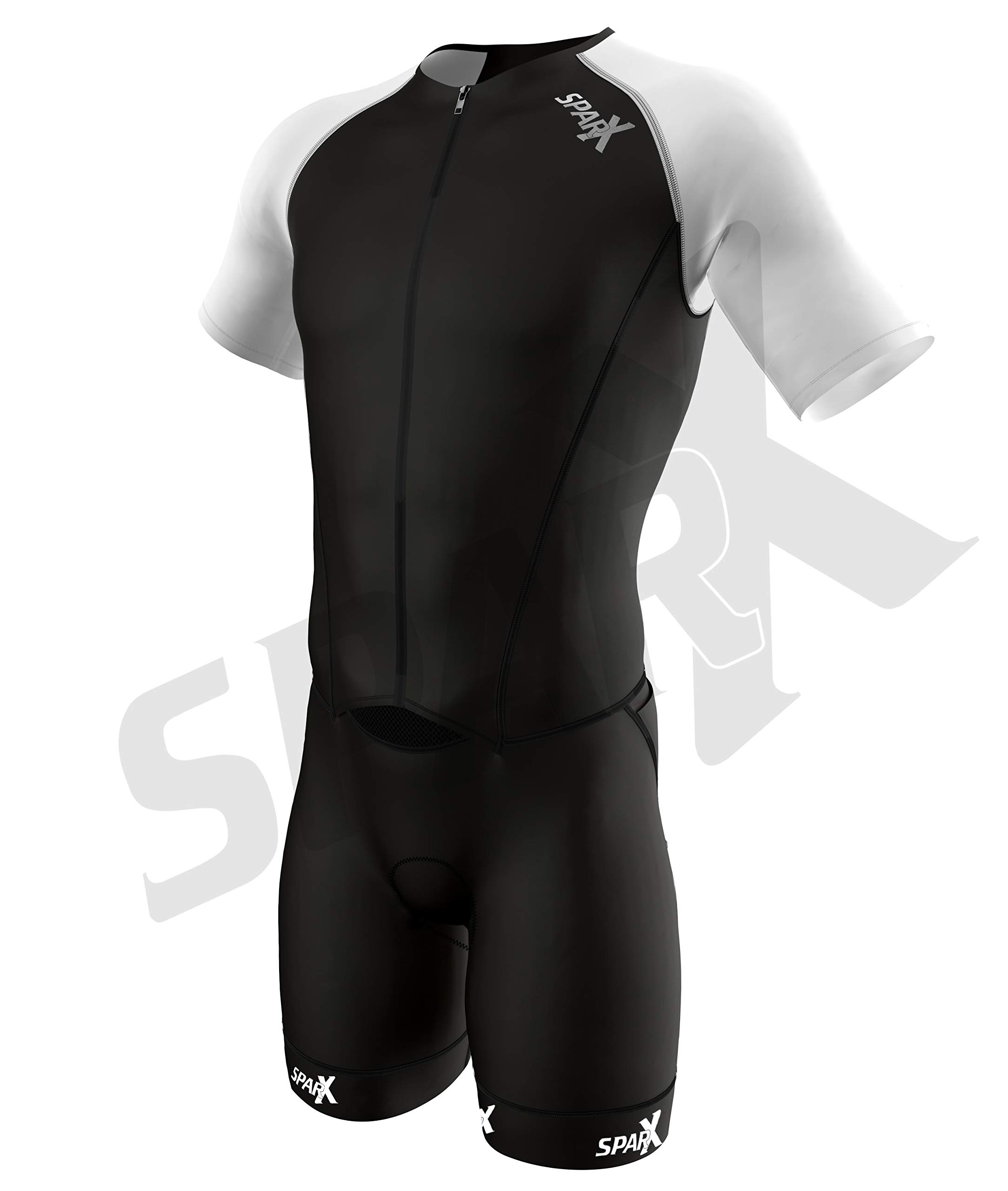 **Sparx Men's Elite Aerosuit Triathlon Suit - Short Sleeve Triathlon Skinsuit for Men - Perfect for Swimming, Cycling & Running Races**