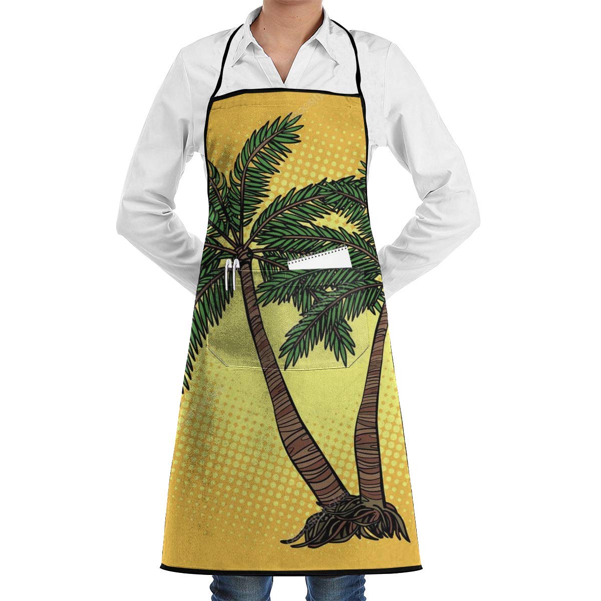Premium Black Kitchen Apron with Pocket for Cooking, Crafting & Serving - Unisex Waiter & Server Apron for Men & Women - Ideal for Restaurants, Home Kitchens & DIY Crafts