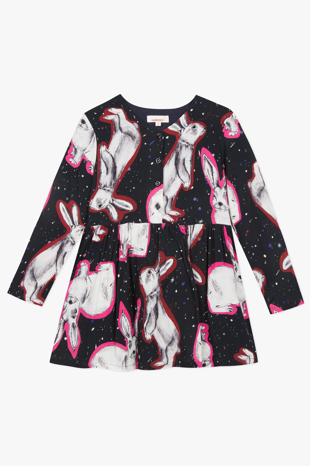 Catimini Interstellar Bunny Girls Dress - Size 3 - Adorable Space-Themed Outfit for Toddlers | Perfect for Birthday Parties, Easter, and Special Occasions