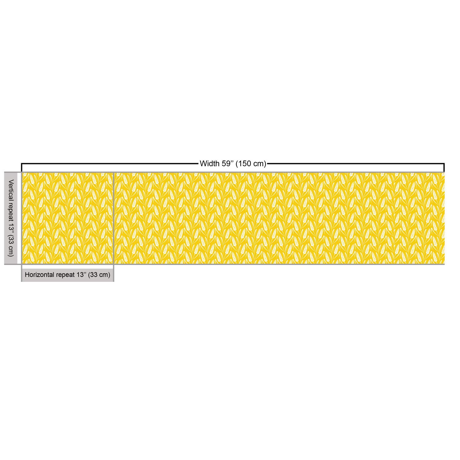 Ambesonne Yellow & White Wheat Fabric by The Yard - Upholstery & Home Decor for Farmhouse Style