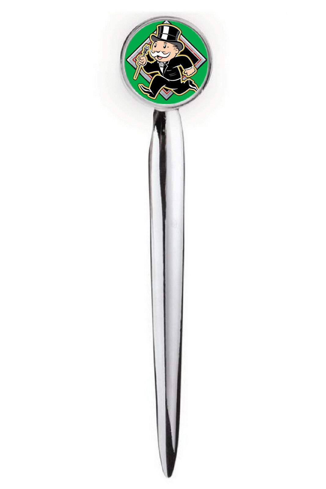 Monopoly Rich Uncle Pennybags Metal Letter Opener - Silver Tone Executive Gift with Case - Perfect for Office, Home Desk & Board Game Enthusiasts