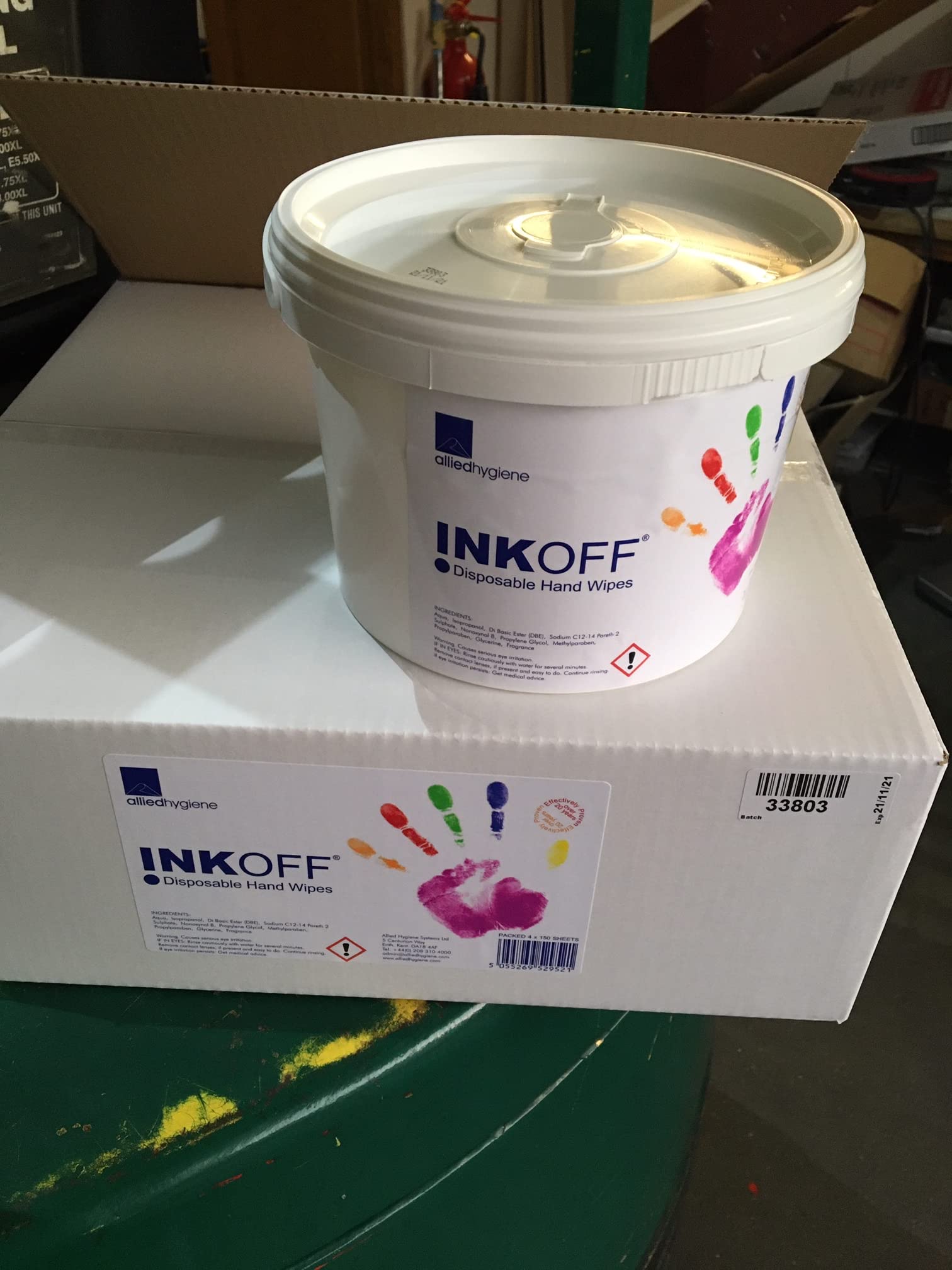 Inkoff Disposable Hand Wipes - 100 Pack Antibacterial Wet Wipes for Travel, Camping, Office & On-the-Go Hygiene | Unscented & Alcohol-Free Hand Cleaning Wipes