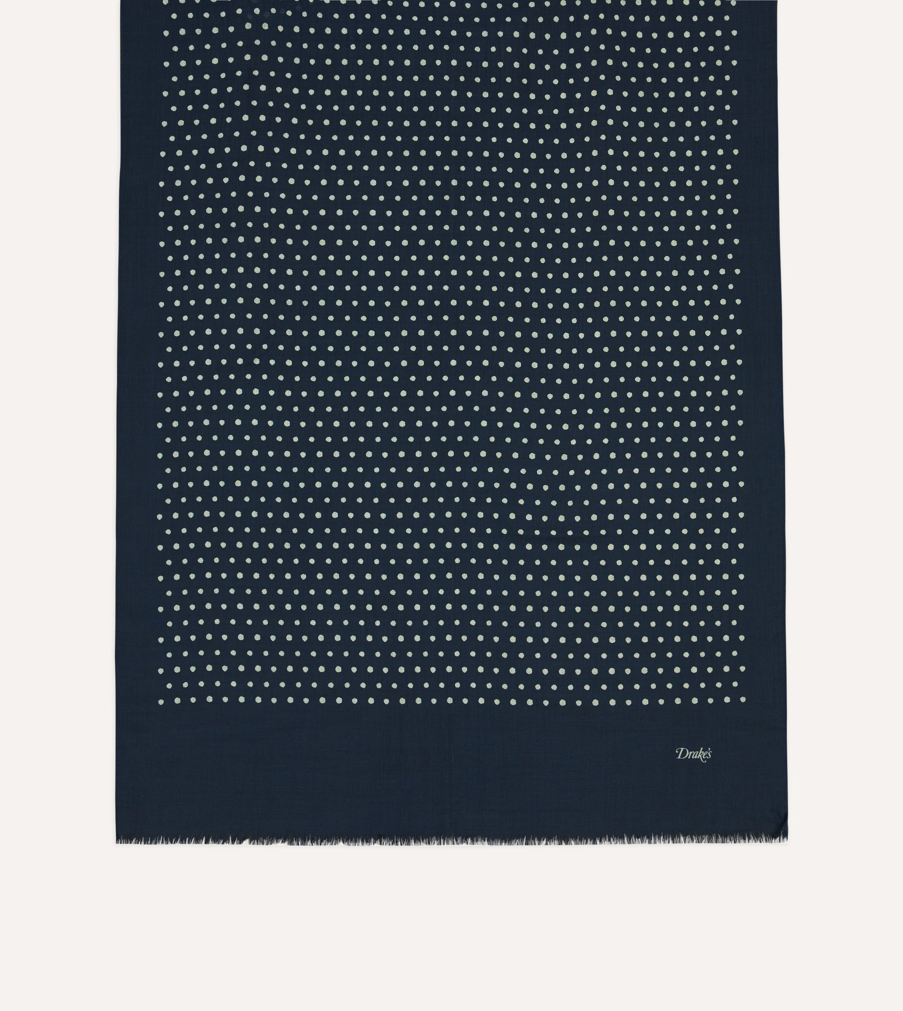 Navy Blue Polka Dot Wool Scarf for Women - Soft Warm Winter Fashion Accessory - Perfect for Cold Weather, Office Wear, and Holiday Outfits