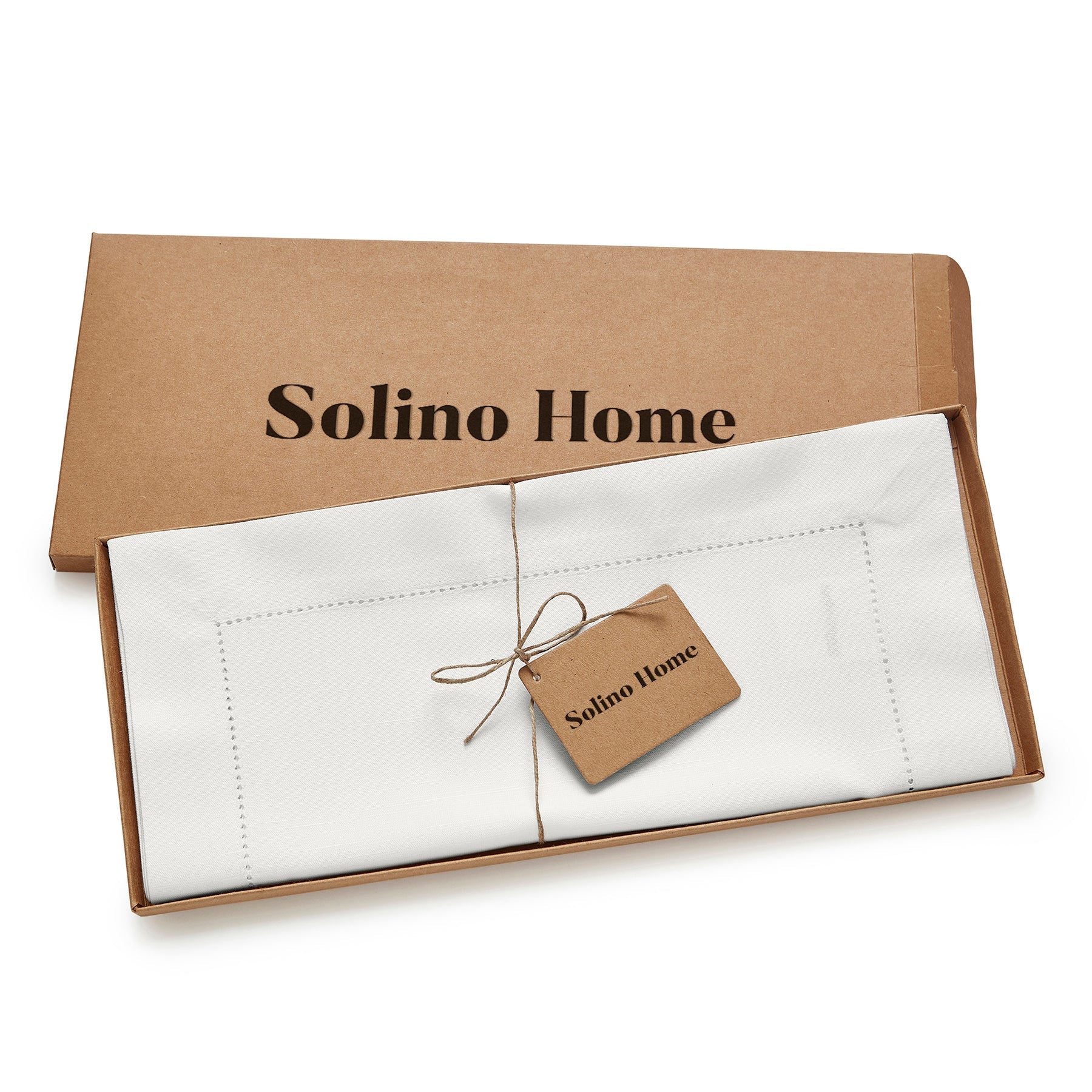 Premium Cotton Linen Hemstitch Table Runner - Elegant Dining Table Decor for Weddings, Parties & Home Decor
